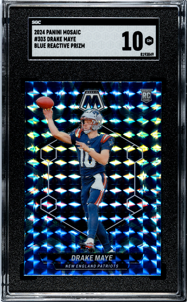 DRAKE MAYE #303 2024 PANINI MOSAIC BLUE REACTIVE PRIZM SGC 10 GEM