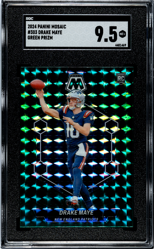 DRAKE MAYE #303 2024 PANINI MOSAIC GREEN PRIZM SGC 9.5 MT+