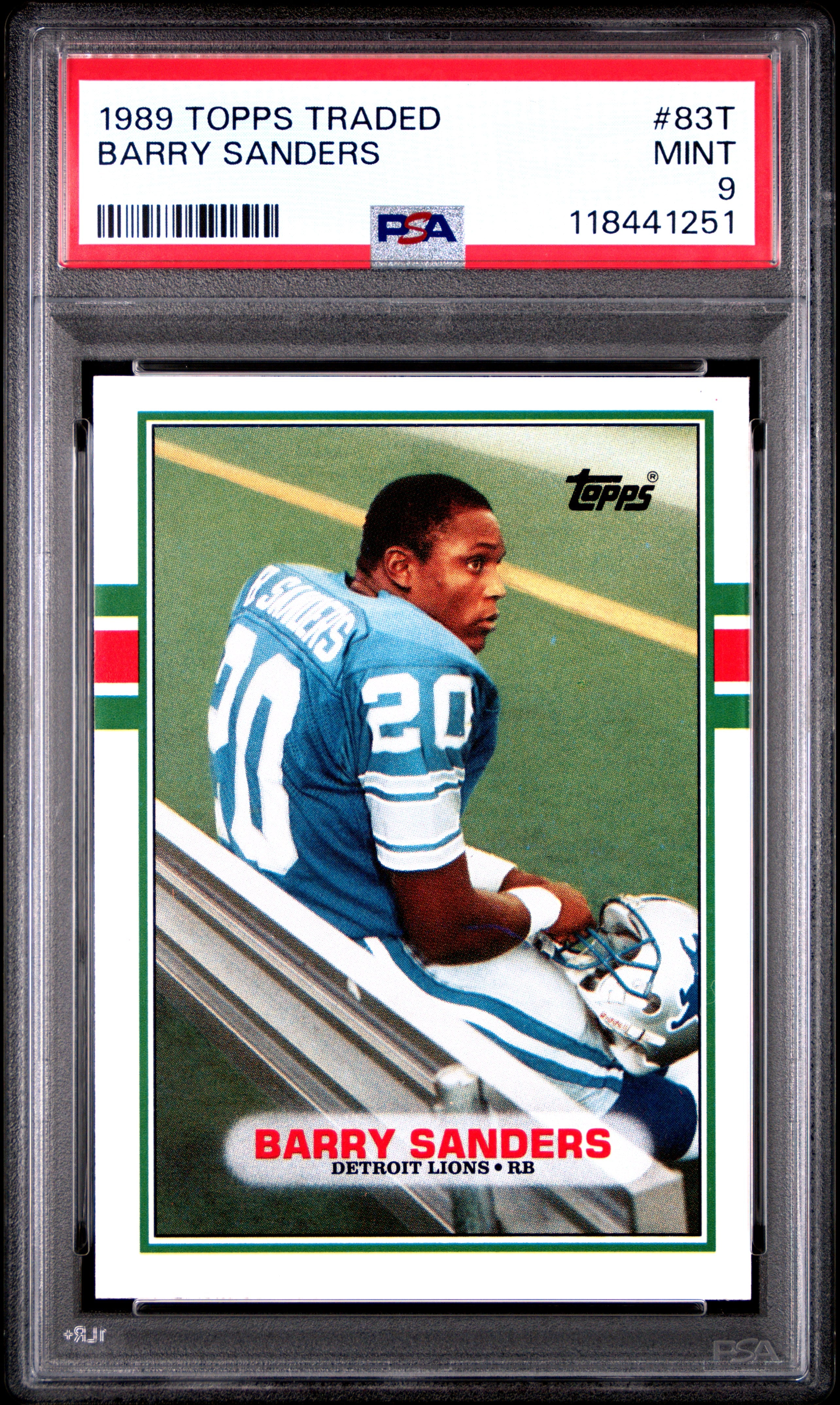BARRY SANDERS | 1989 TOPPS TRADED 83T | PSA MINT 9