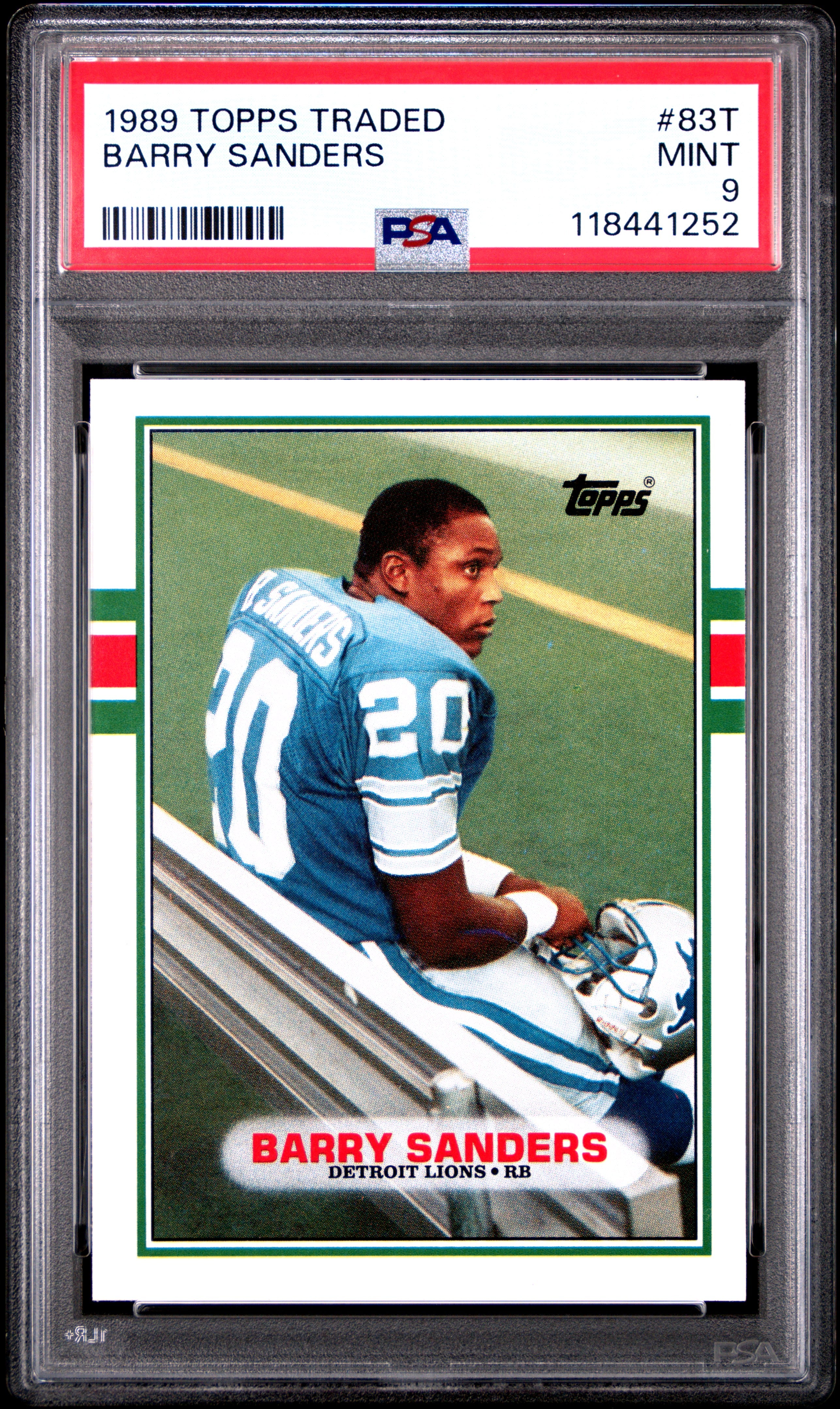BARRY SANDERS | 1989 TOPPS TRADED 83T | PSA MINT 9