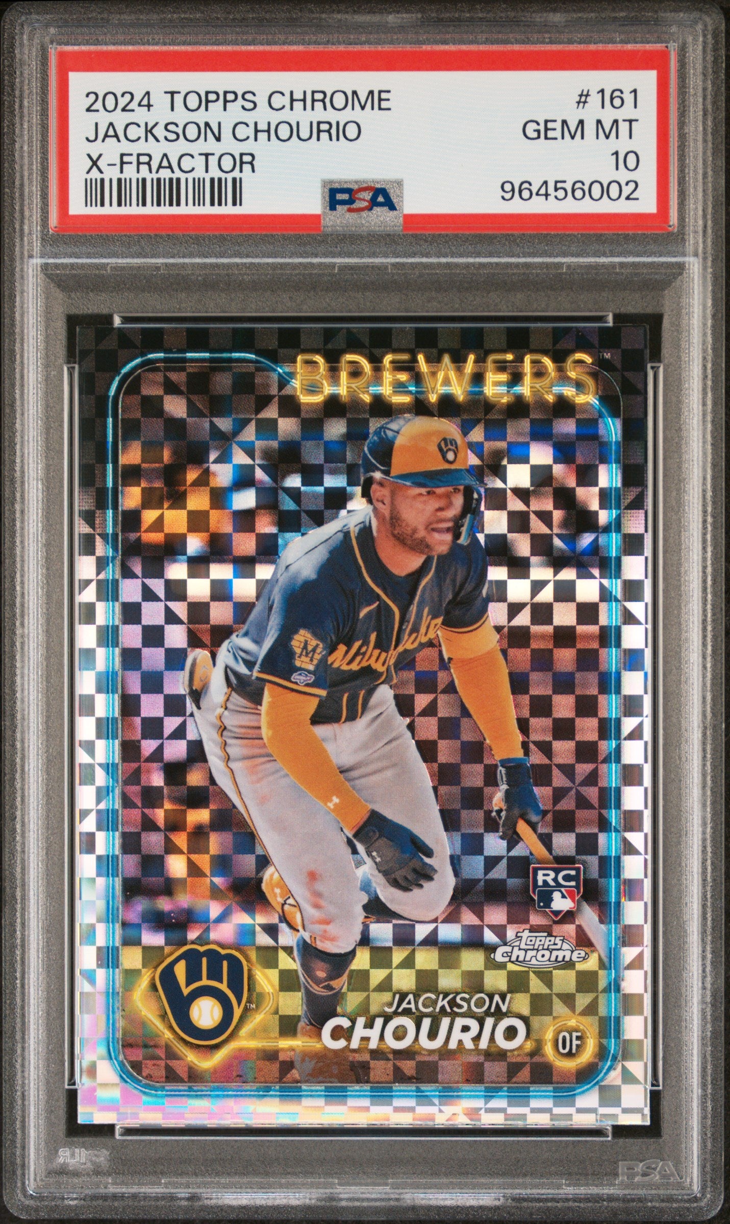 JACKSON CHOURIO | 2024 TOPPS CHROME 161 | X-FRACTOR | PSA GEM MT 10
