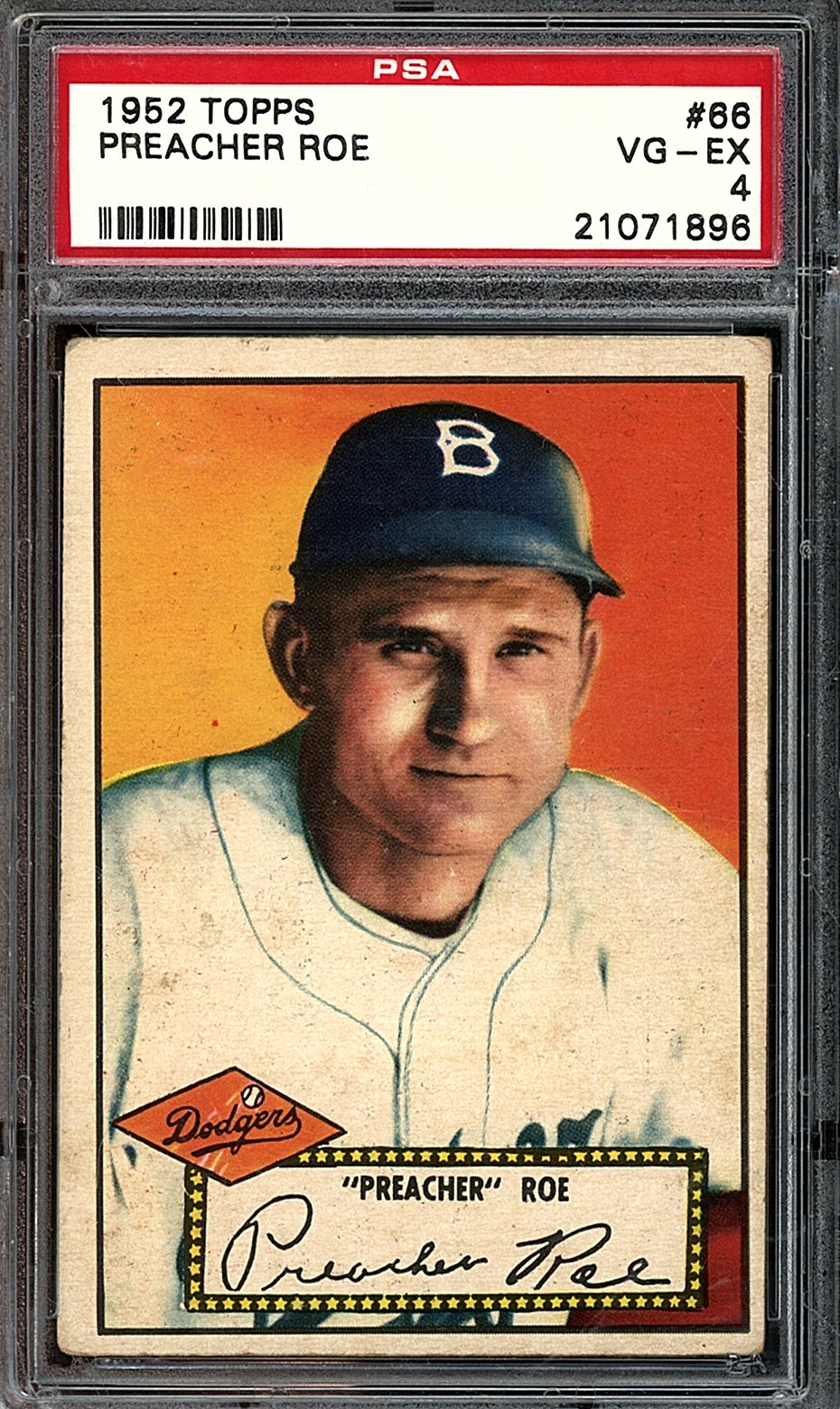 PREACHER ROE | 1952 TOPPS | PSA VG-EX 4