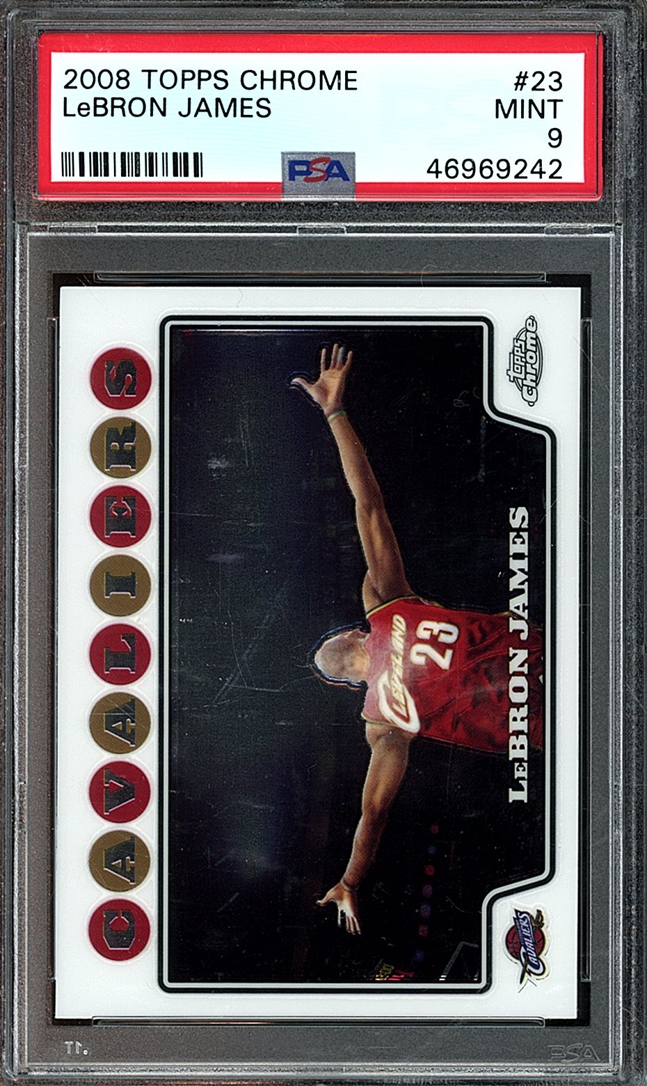 LeBRON JAMES | 2008 TOPPS CHROME | PSA MINT 9
