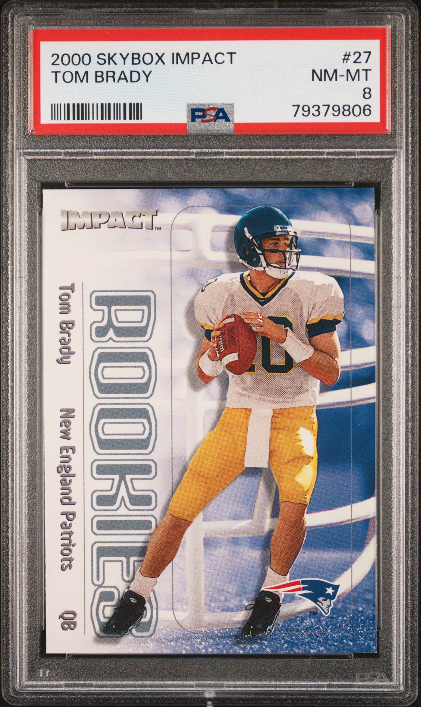TOM BRADY | 2000 SKYBOX IMPACT 27 | PSA NM-MT 8