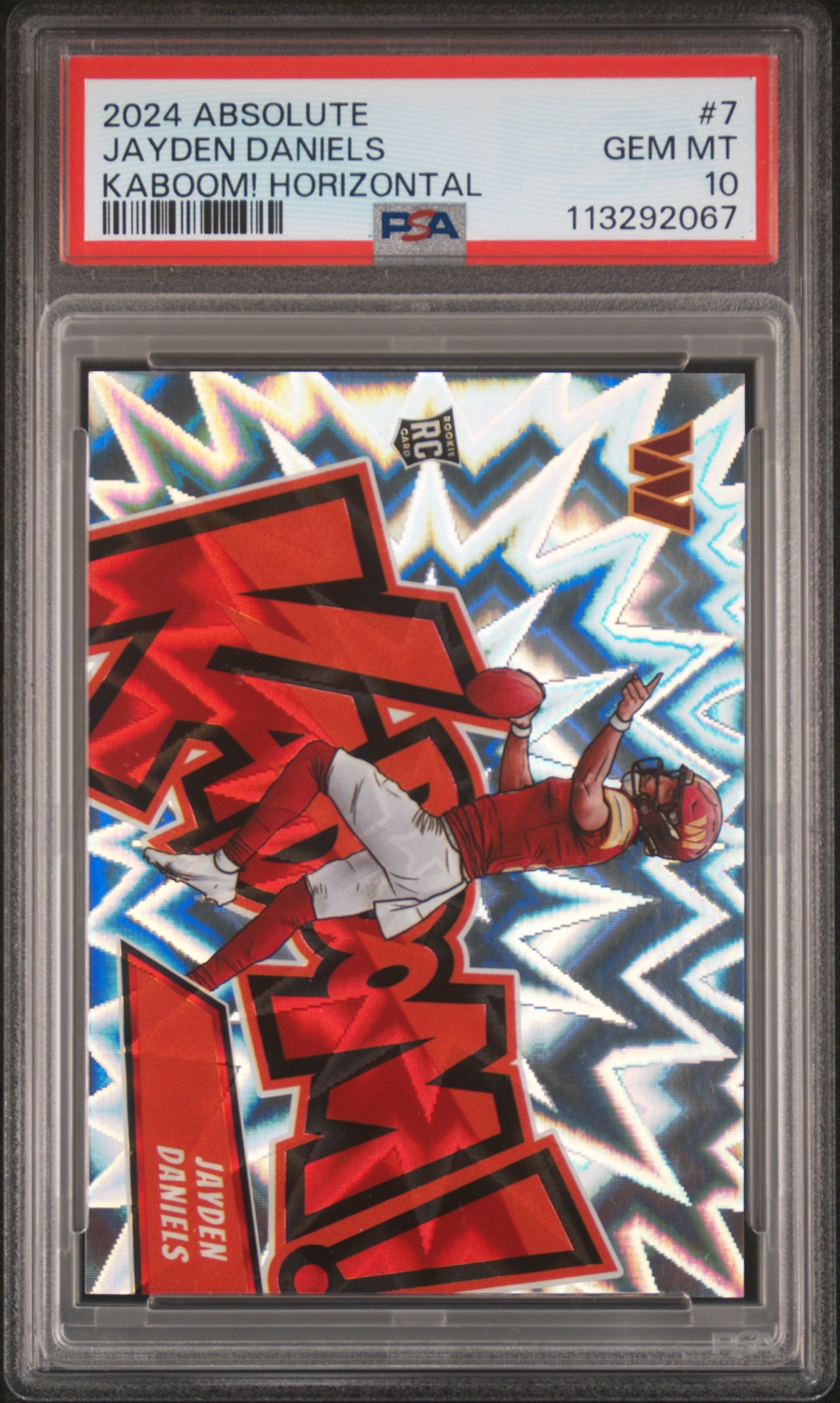 JAYDEN DANIELS | 2024 PANINI ABSOLUTE KABOOM! HORIZONTAL 7 | PSA GEM MT 10