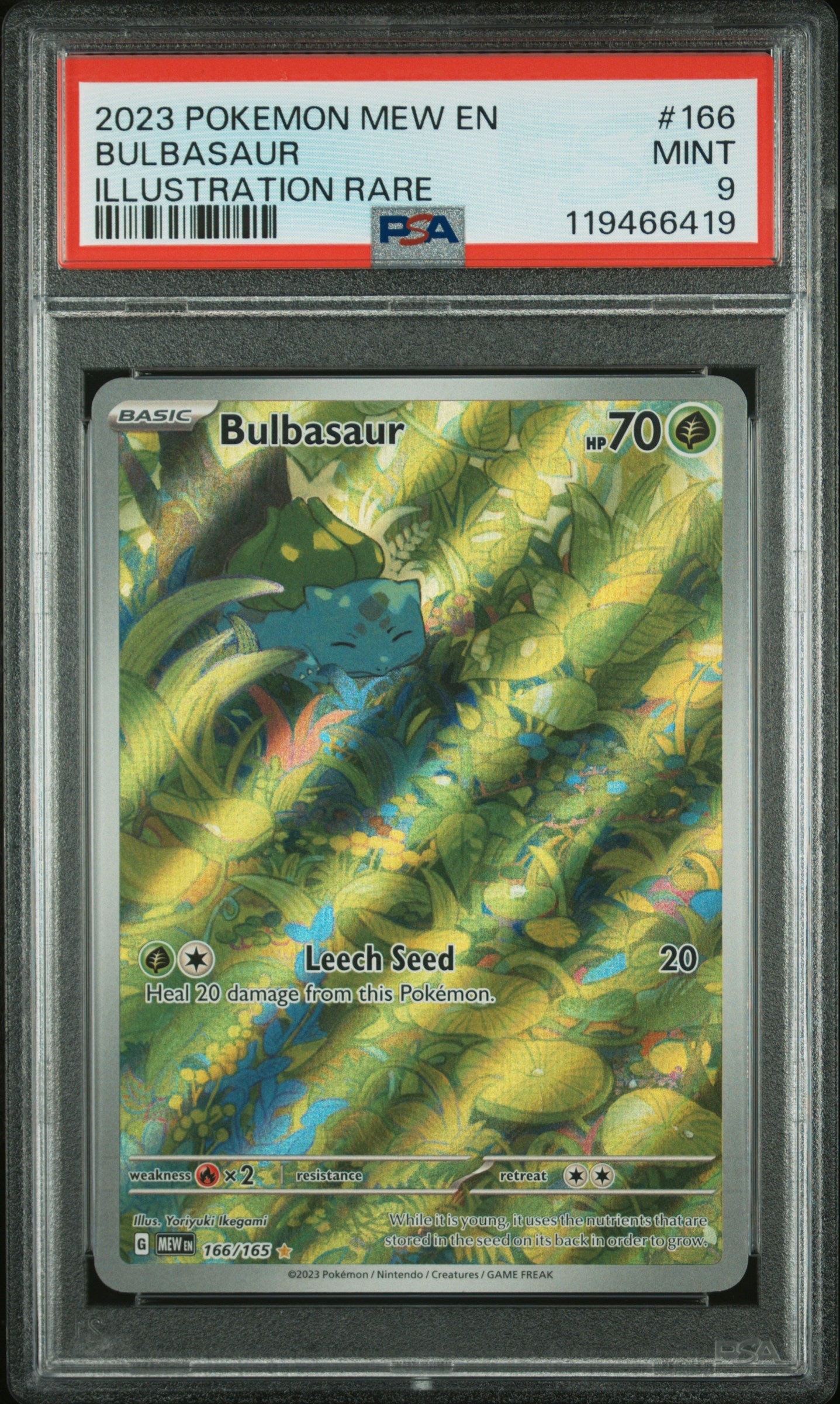 BULBASAUR | 2023 POKEMON MEW EN-151 166 | ILLUSTRATION RARE | PSA MINT 9