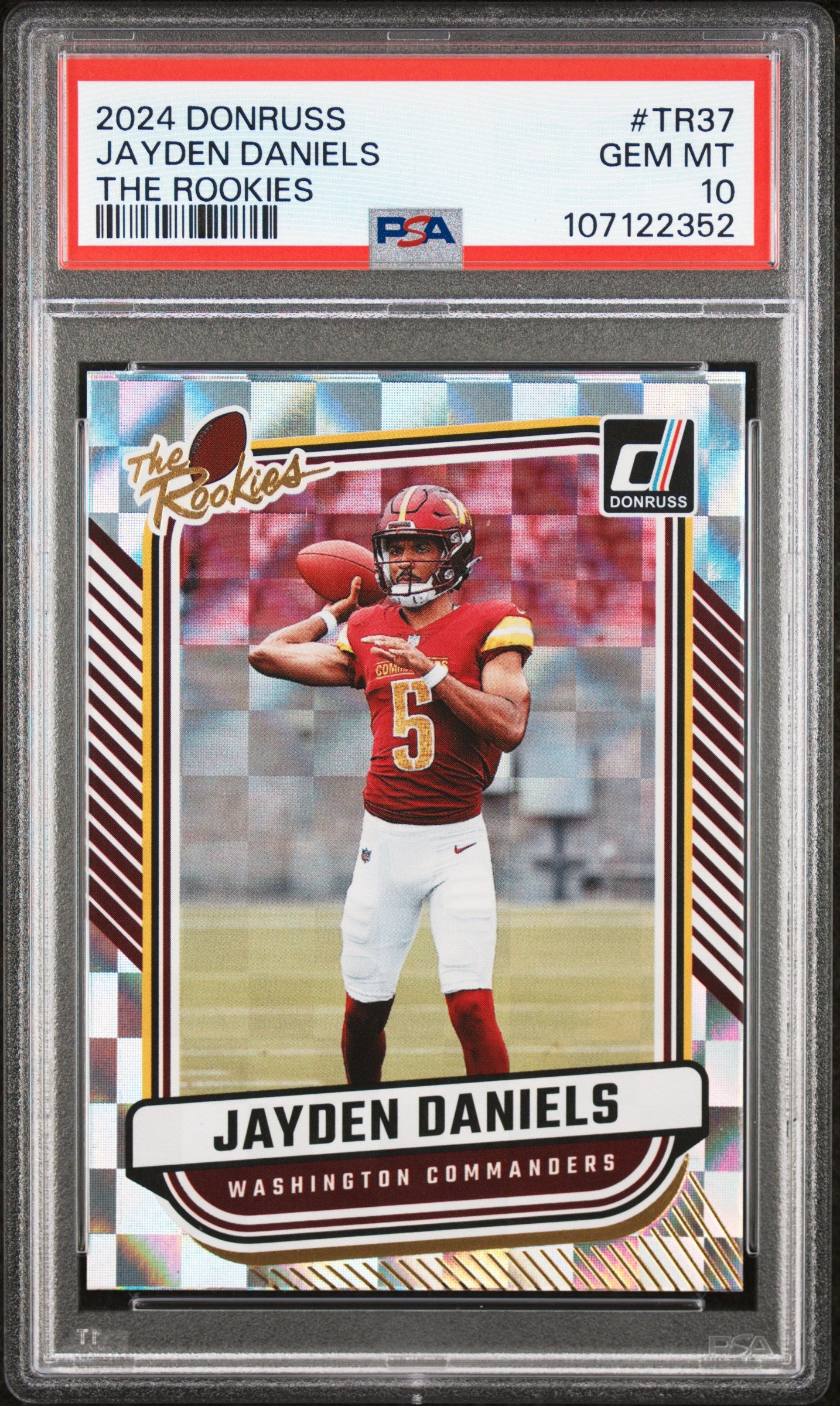 JAYDEN DANIELS | 2024 PANINI DONRUSS THE ROOKIES TR37 | PSA GEM MT 10