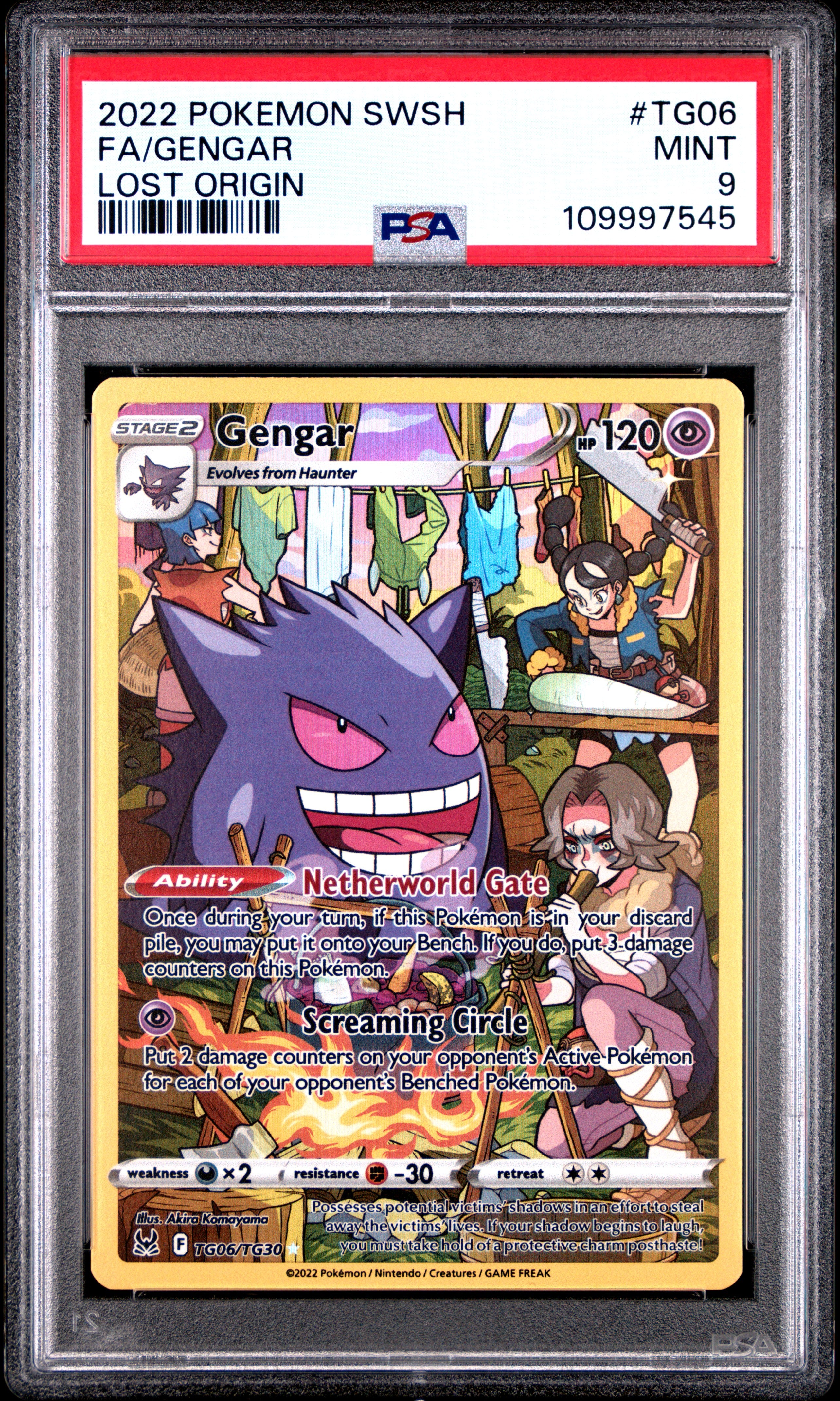 FA/GENGAR | 2022 POKEMON SWORD & SHIELD LOST ORIGIN TG06 | LOST ORIGIN | PSA MINT 9