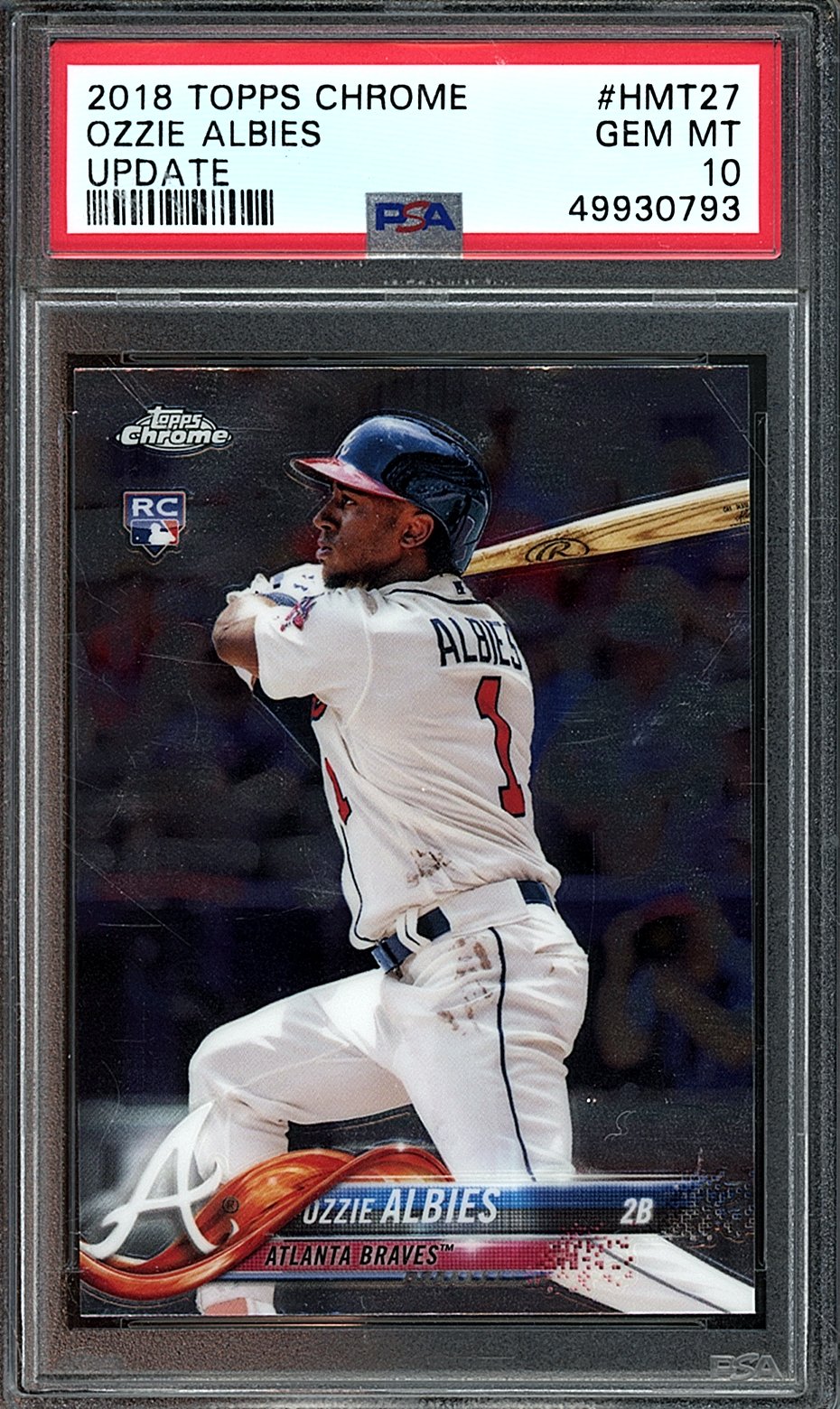 OZZIE ALBIES | 2018 TOPPS CHROME UPDATE | PSA GEM MT 10