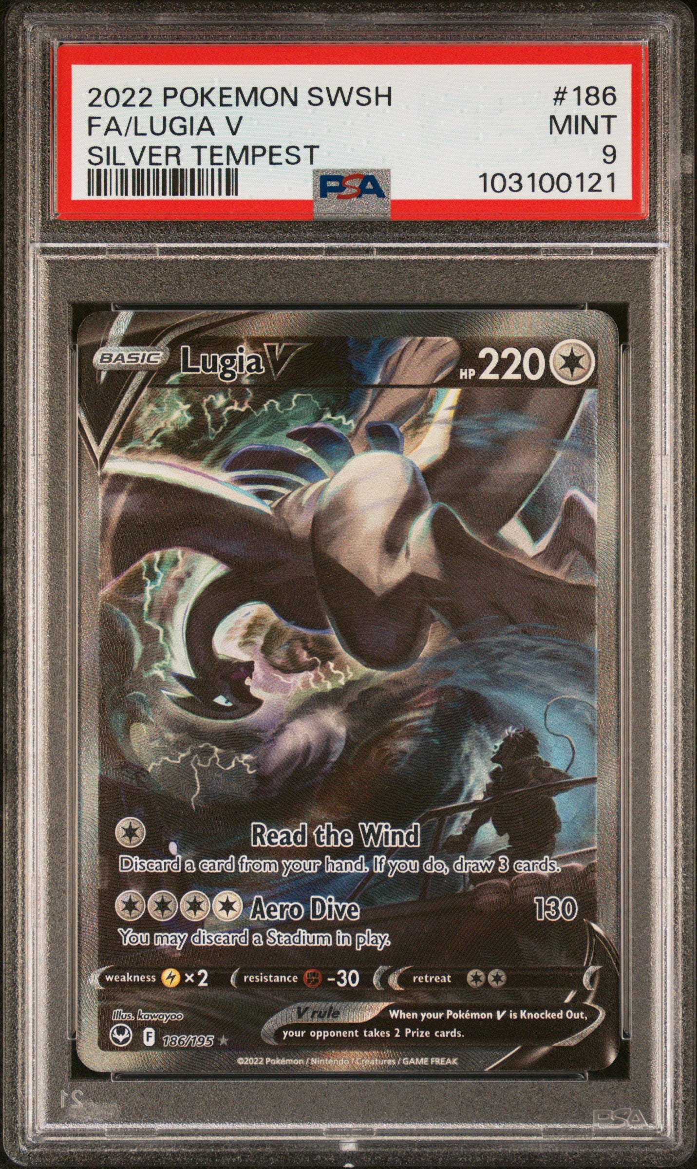 FA/LUGIA V | 2022 POKEMON SWORD & SHIELD SILVER TEMPEST 186 | SILVER TEMPEST | PSA MINT 9