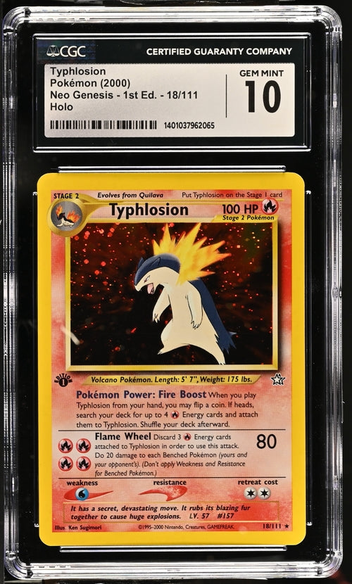 TYPHLOSION NEO GENESIS - 1ST ED. HOLO #18/111 2000 ENGLISH CGC GEM MINT 10
