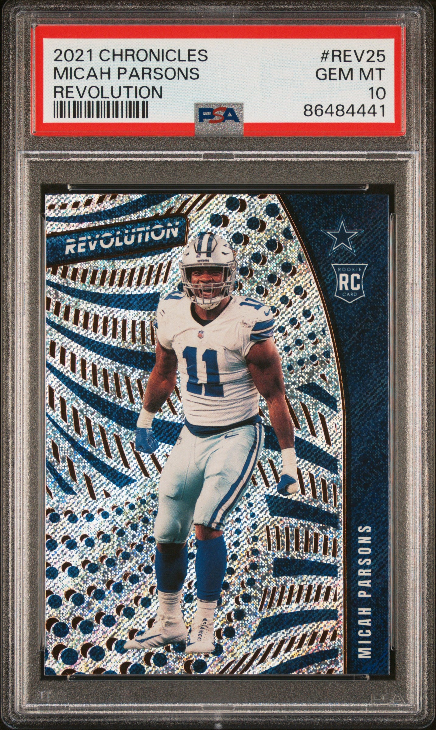 MICAH PARSONS | 2021 PANINI CHRONICLES REVOLUTION REV25 | REVOLUTION | PSA GEM MT 10