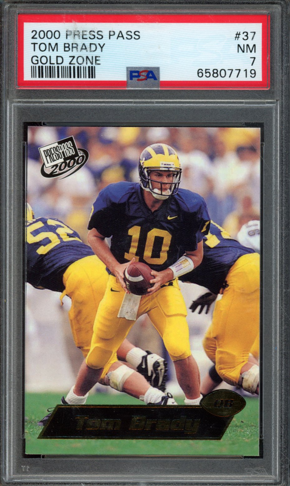 TOM BRADY | 2000 PRESS PASS | PSA NM 7