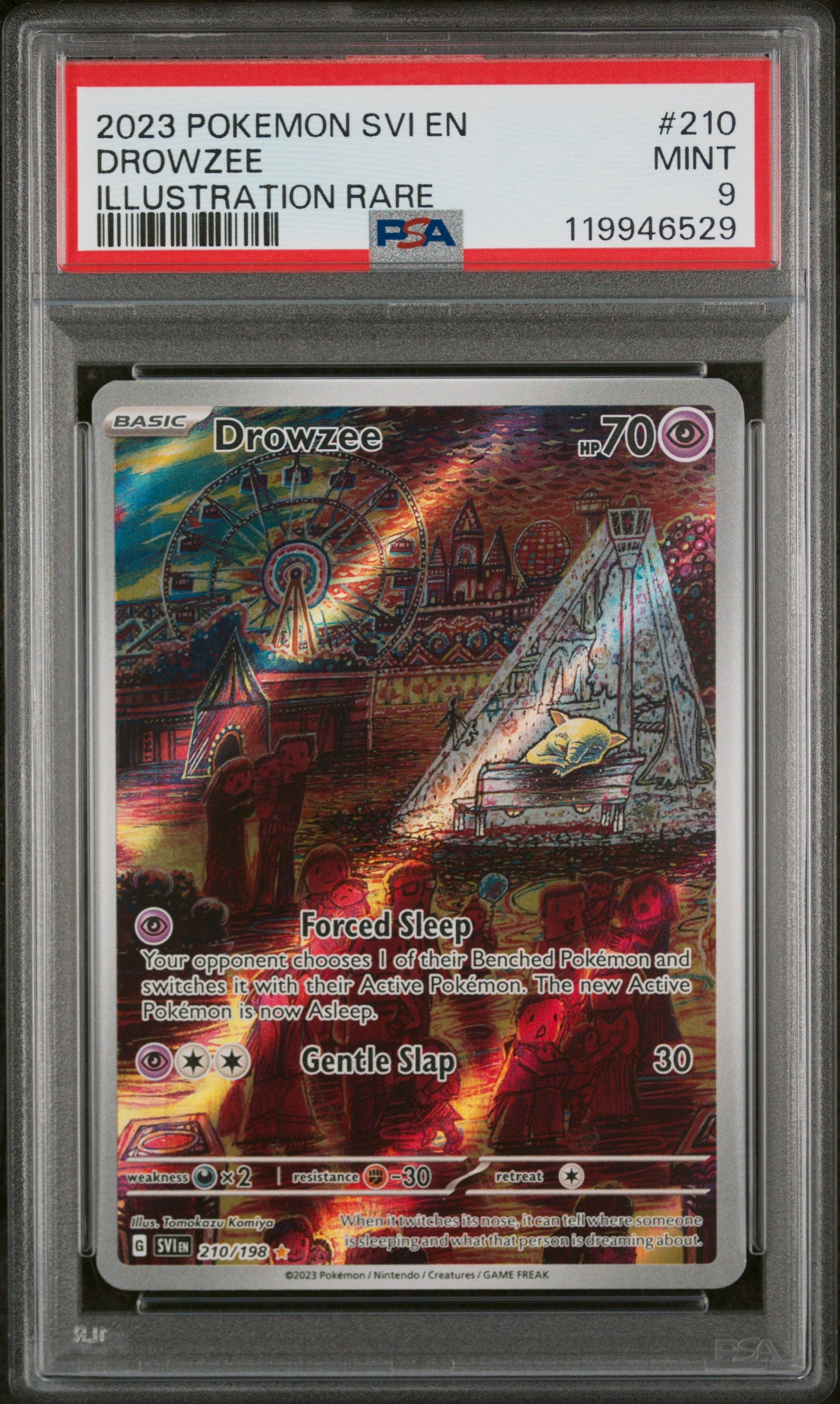 DROWZEE | 2023 POKEMON SVI EN-SCARLET & VIOLET 210 | ILLUSTRATION RARE | PSA MINT 9
