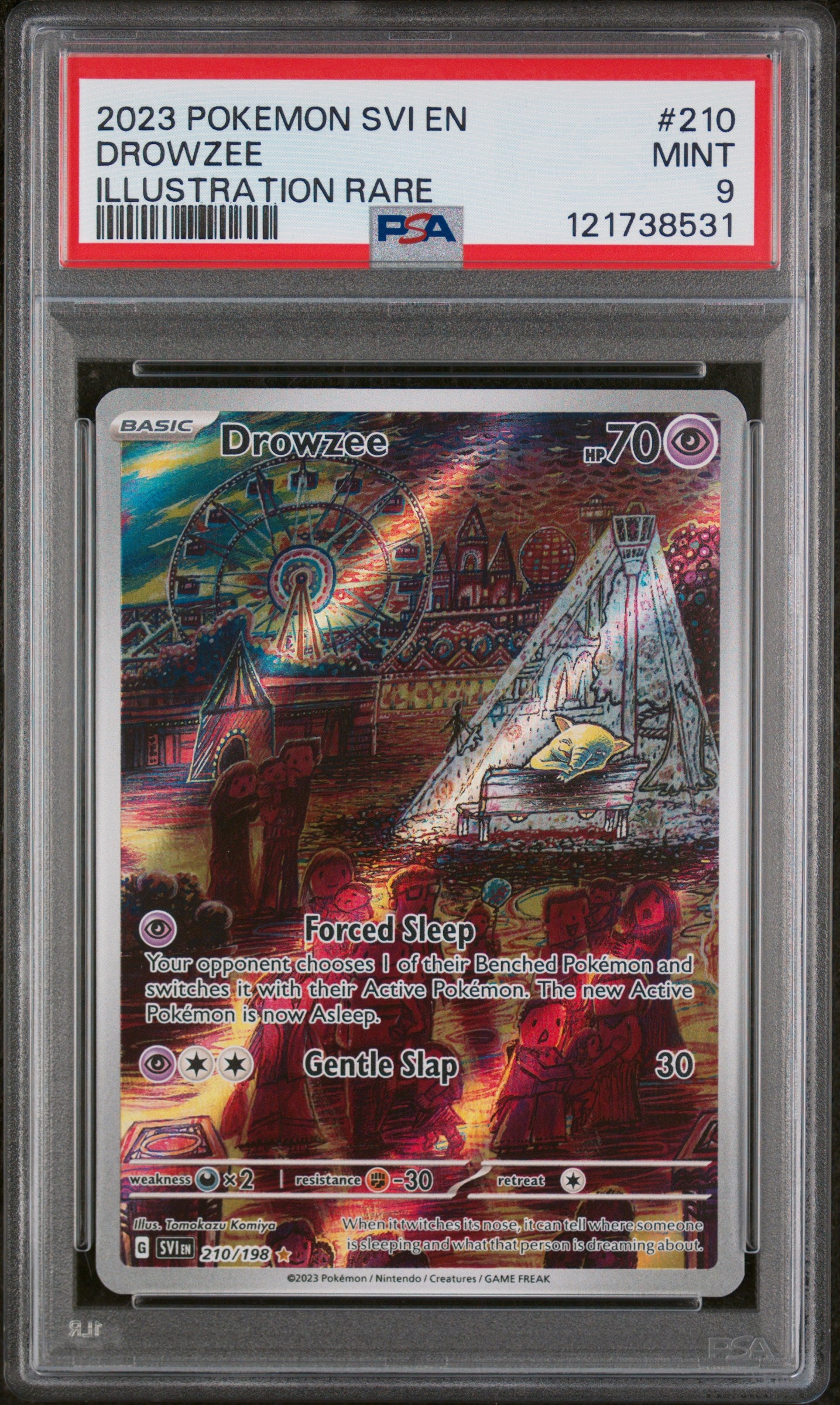 DROWZEE | 2023 POKEMON SVI EN-SCARLET & VIOLET 210 | ILLUSTRATION RARE | PSA MINT 9