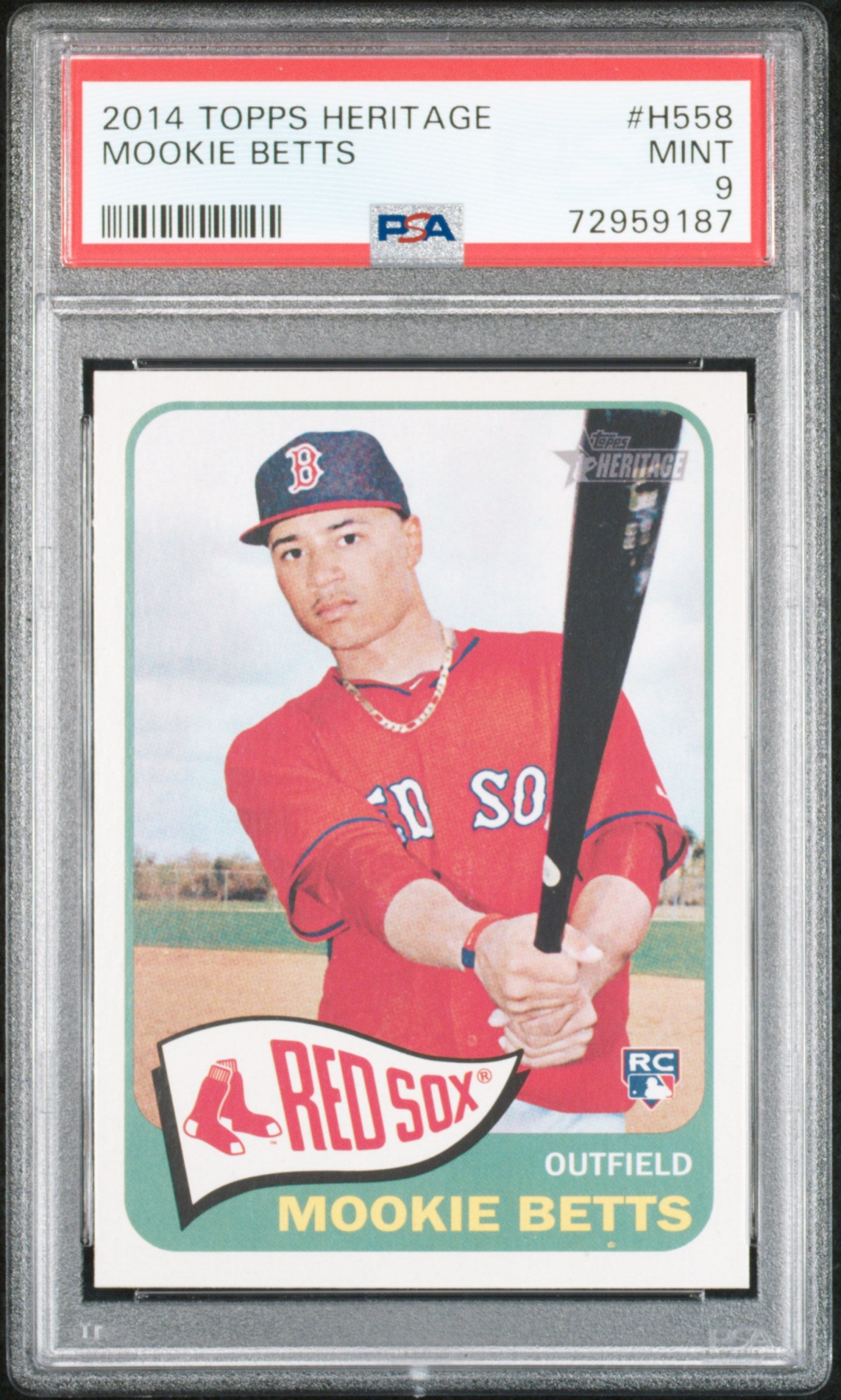 MOOKIE BETTS | 2014 TOPPS HERITAGE H558 | PSA MINT 9