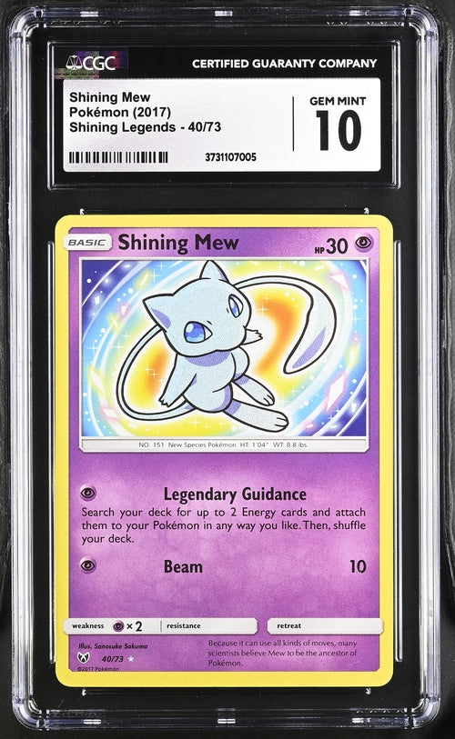 SHINING MEW SHINING LEGENDS HOLO #40/73 2017 ENGLISH CGC GEM MINT 10