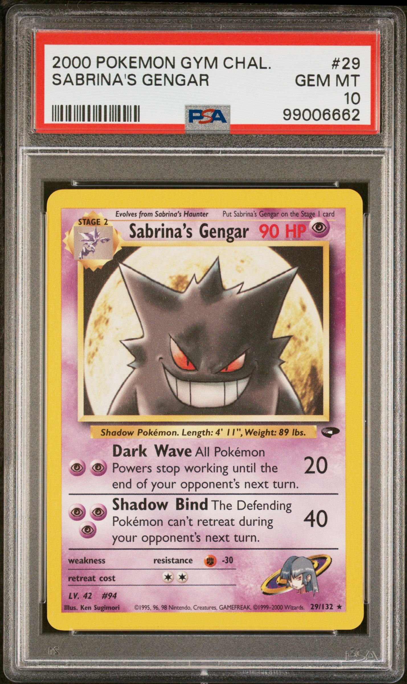 SABRINA'S GENGAR | 2000 POKEMON GYM CHALLENGE 29 | PSA GEM MT 10