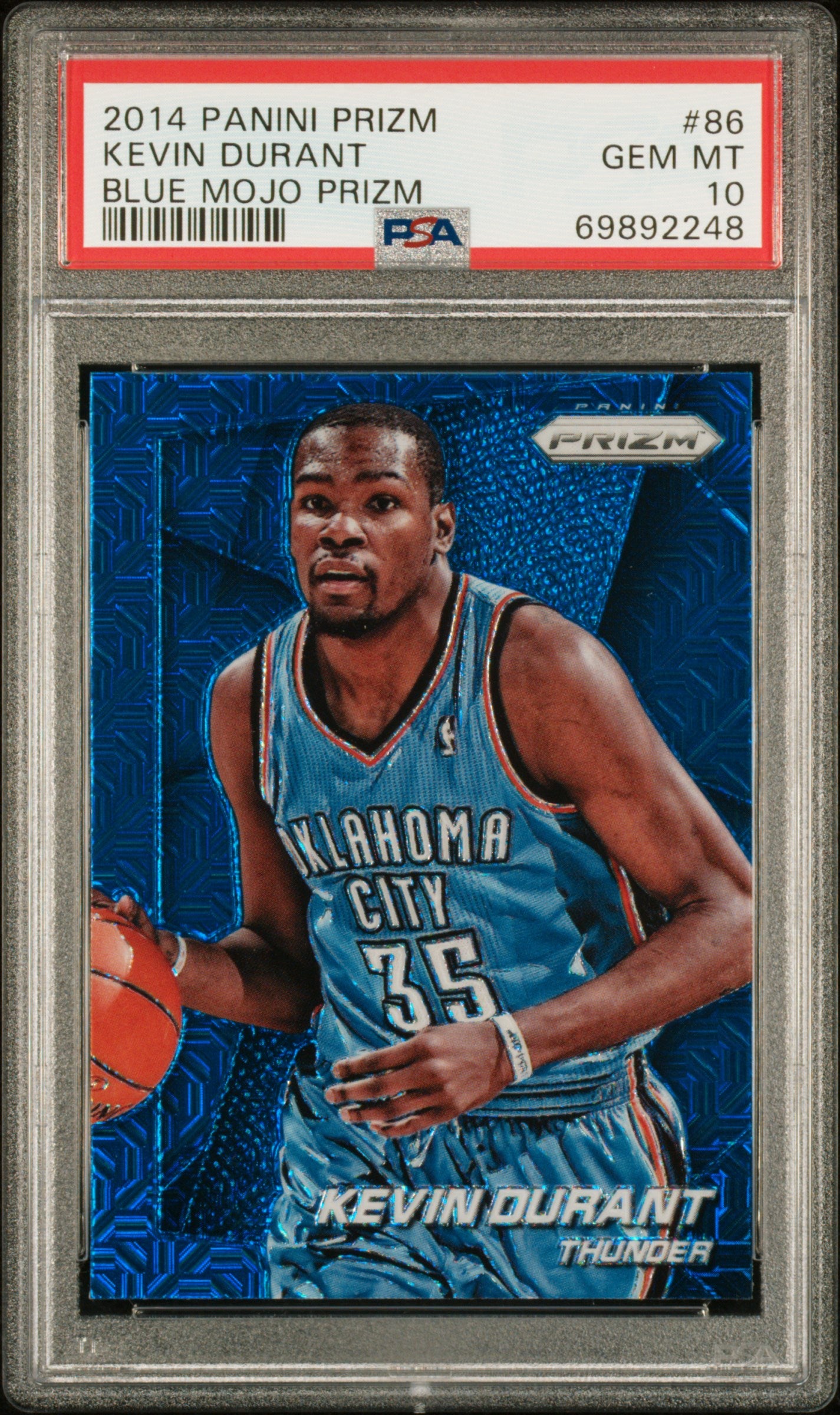 KEVIN DURANT | 2014 PANINI PRIZM 86 | BLUE MOJO PRIZM | PSA GEM MT 10