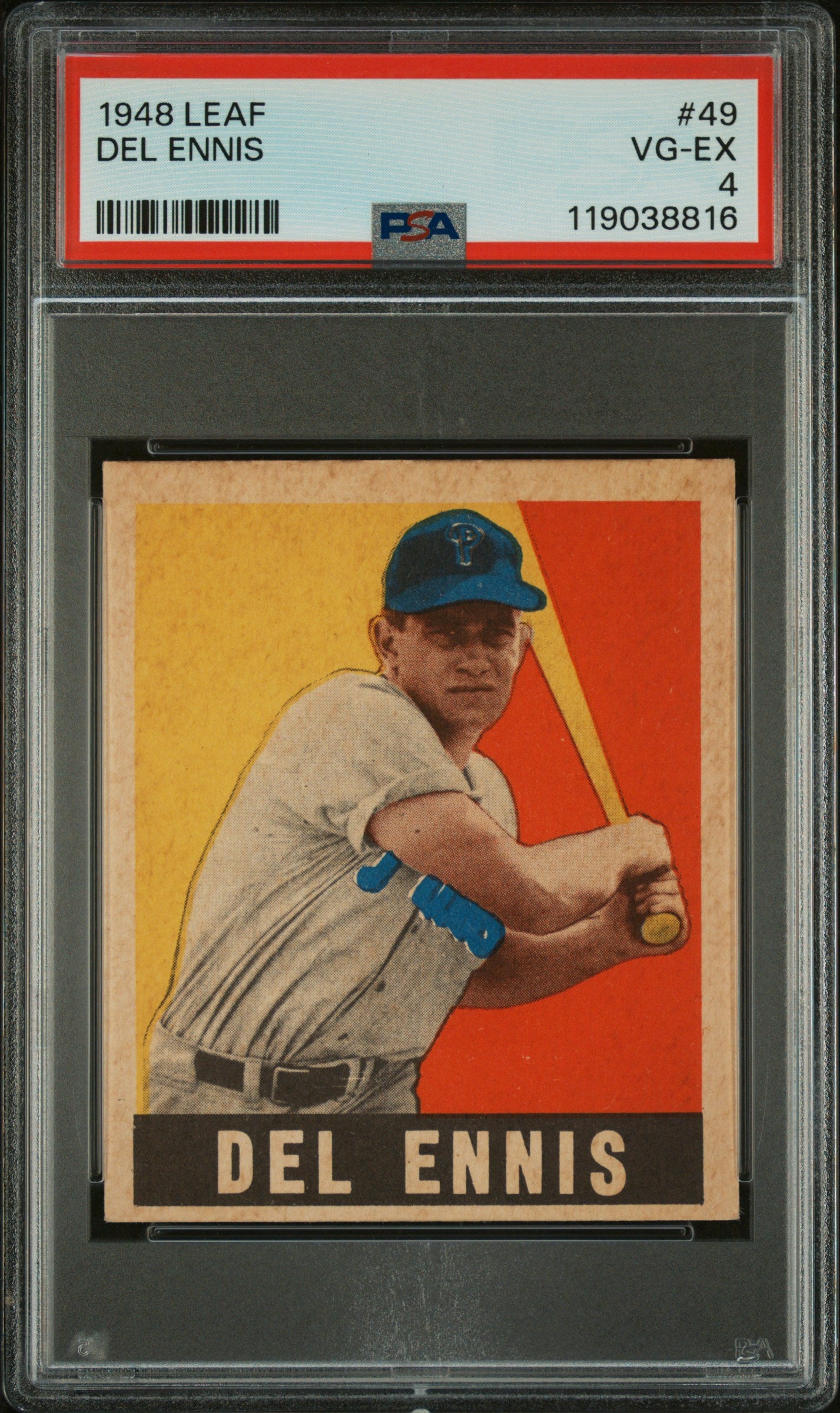 DEL ENNIS | 1948 LEAF 49 | PSA VG-EX 4