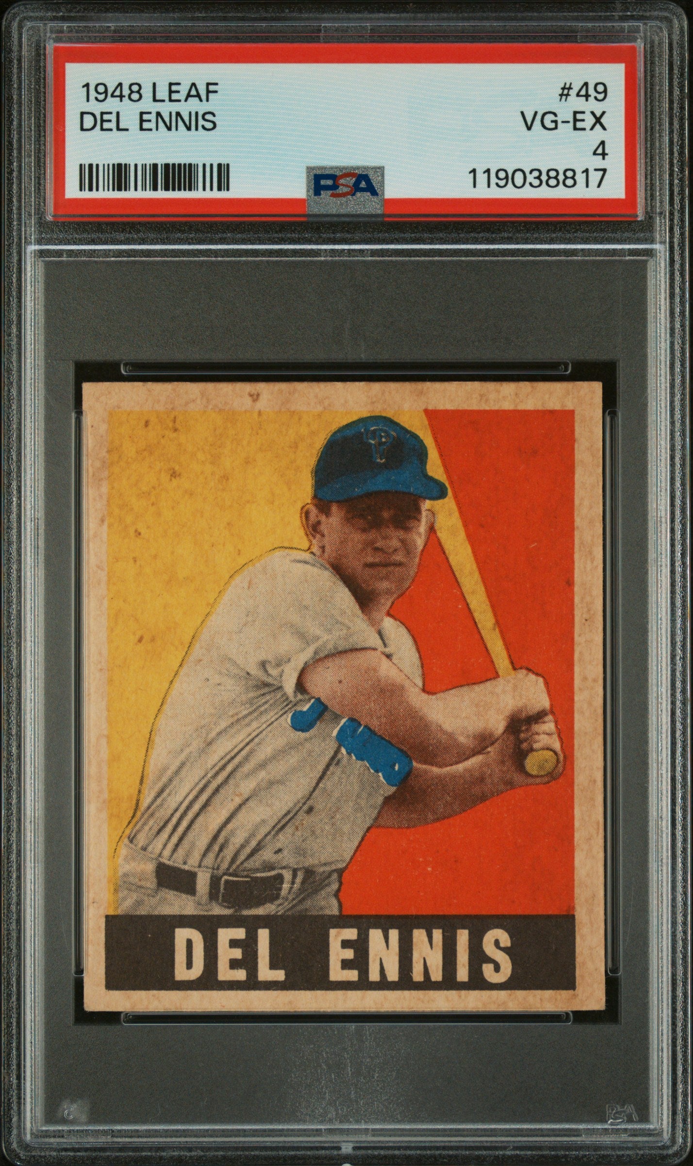 DEL ENNIS | 1948 LEAF 49 | PSA VG-EX 4