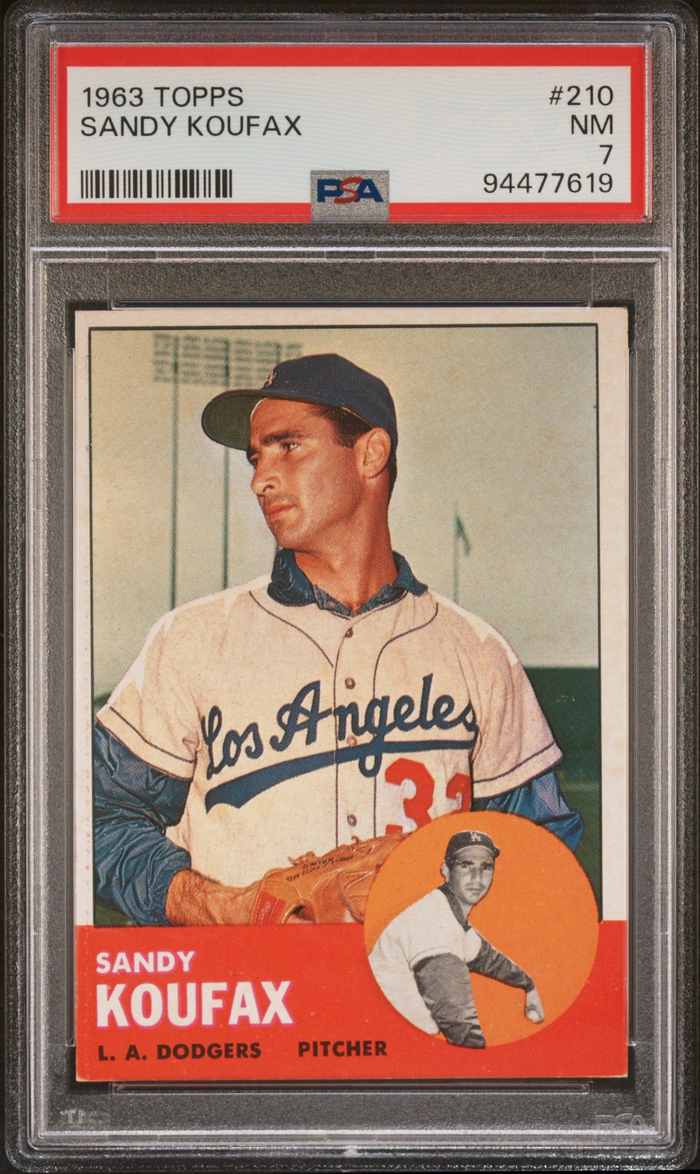 SANDY KOUFAX | 1963 TOPPS 210 | PSA NM 7