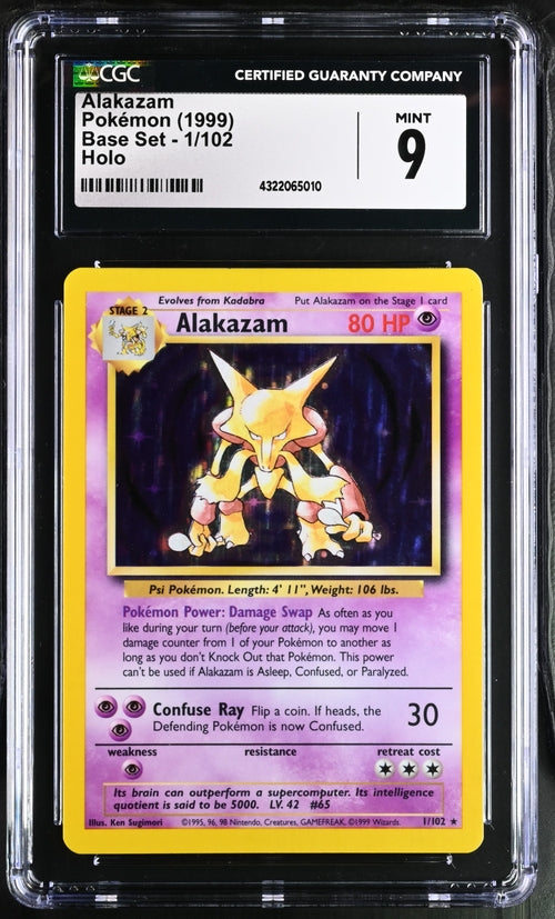 ALAKAZAM BASE SET HOLO #1/102 1999 ENGLISH CGC 9