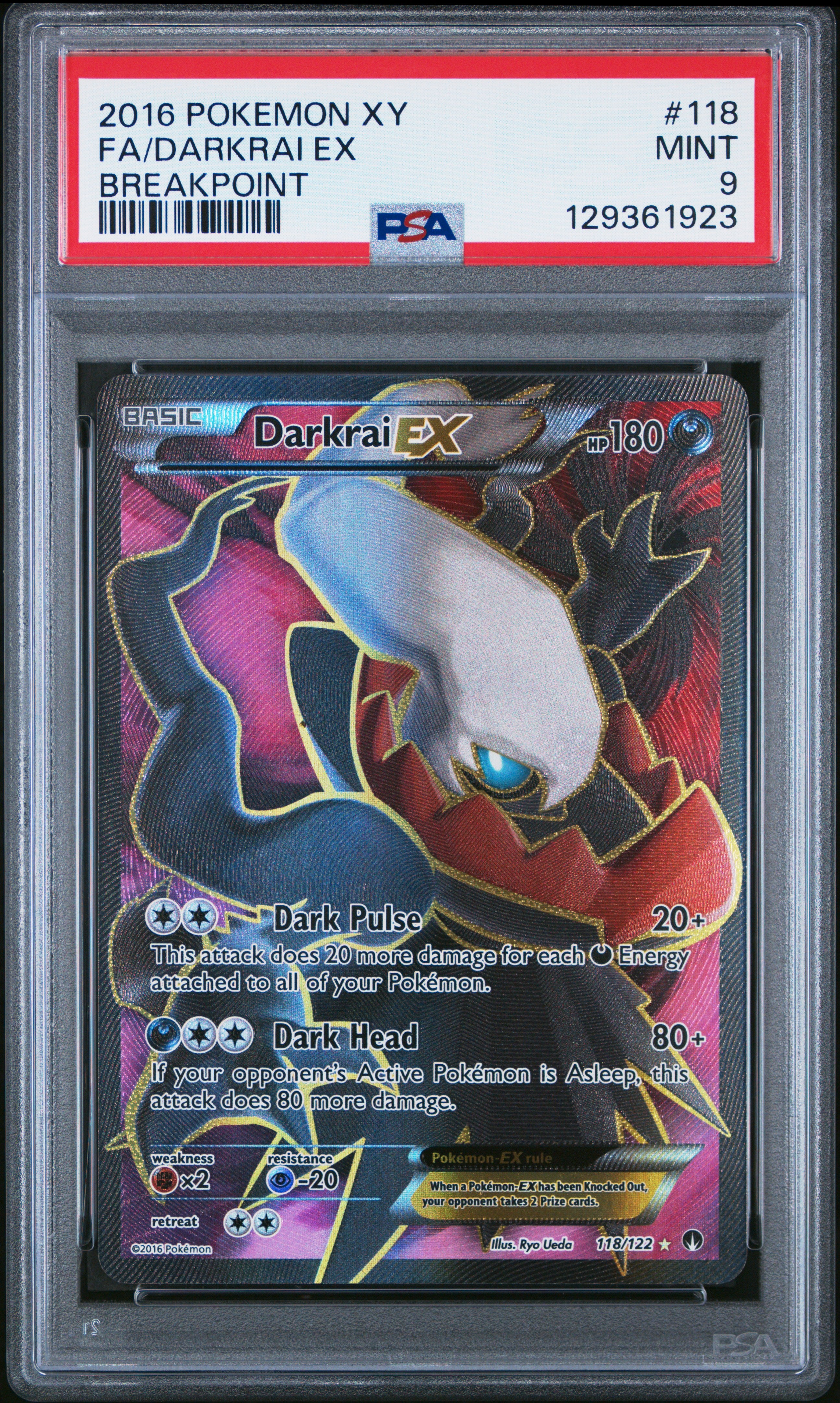 FA/DARKRAI EX | 2016 POKEMON XY BREAKPOINT 118 | BREAKPOINT | PSA MINT 9