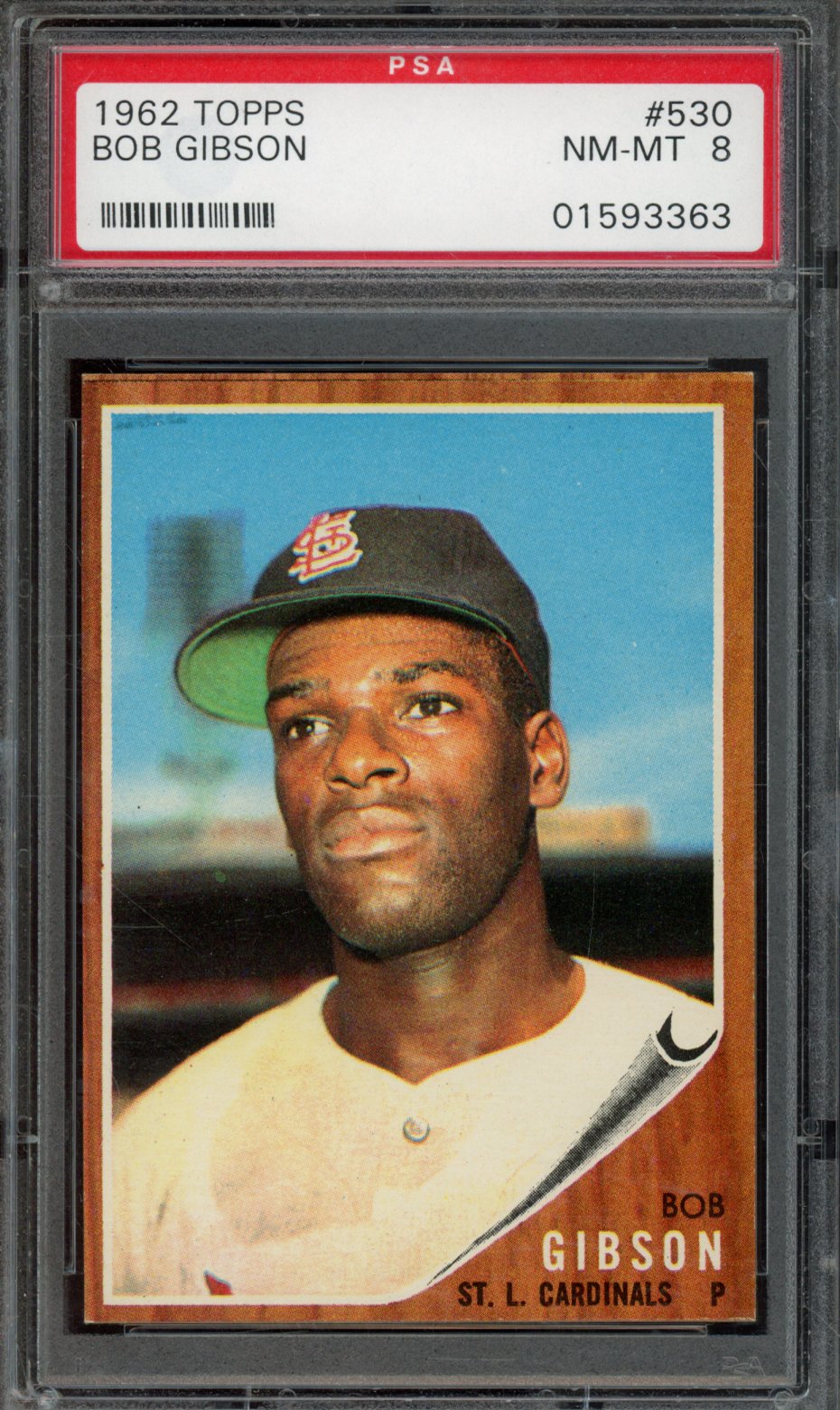 1962 TOPPS #530 BOB GIBSON PSA 8