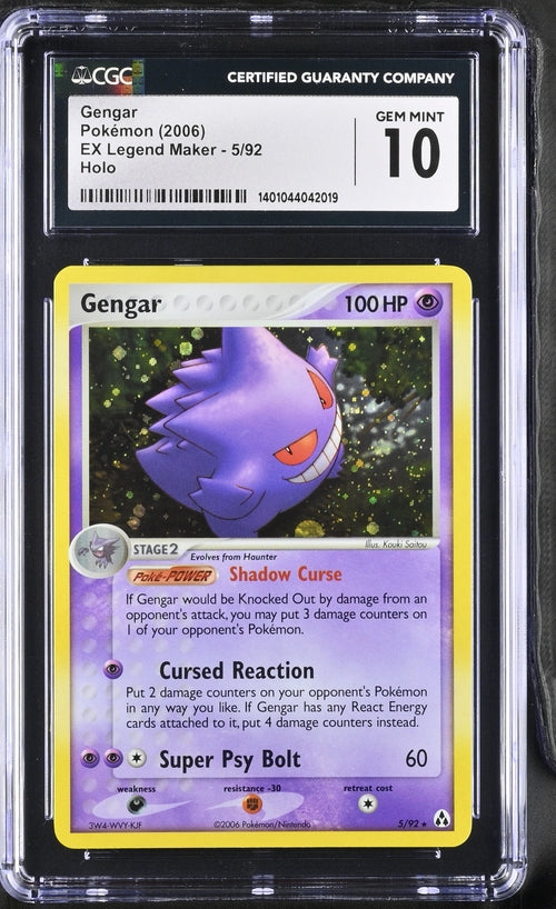 GENGAR EX LEGEND MAKER HOLO #5/92 2006 ENGLISH CGC GEM MINT 10