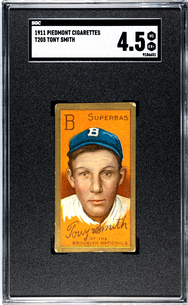 SMITH, TONY # 1911 PIEDMONT CIGARETTES (T205) - SGC 4.5 VG, EX+