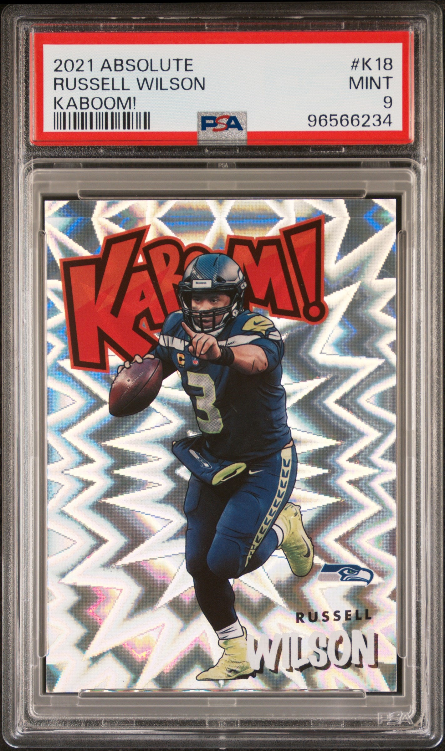 RUSSELL WILSON | 2021 PANINI ABSOLUTE KABOOM! K18 | KABOOM! | PSA MINT 9