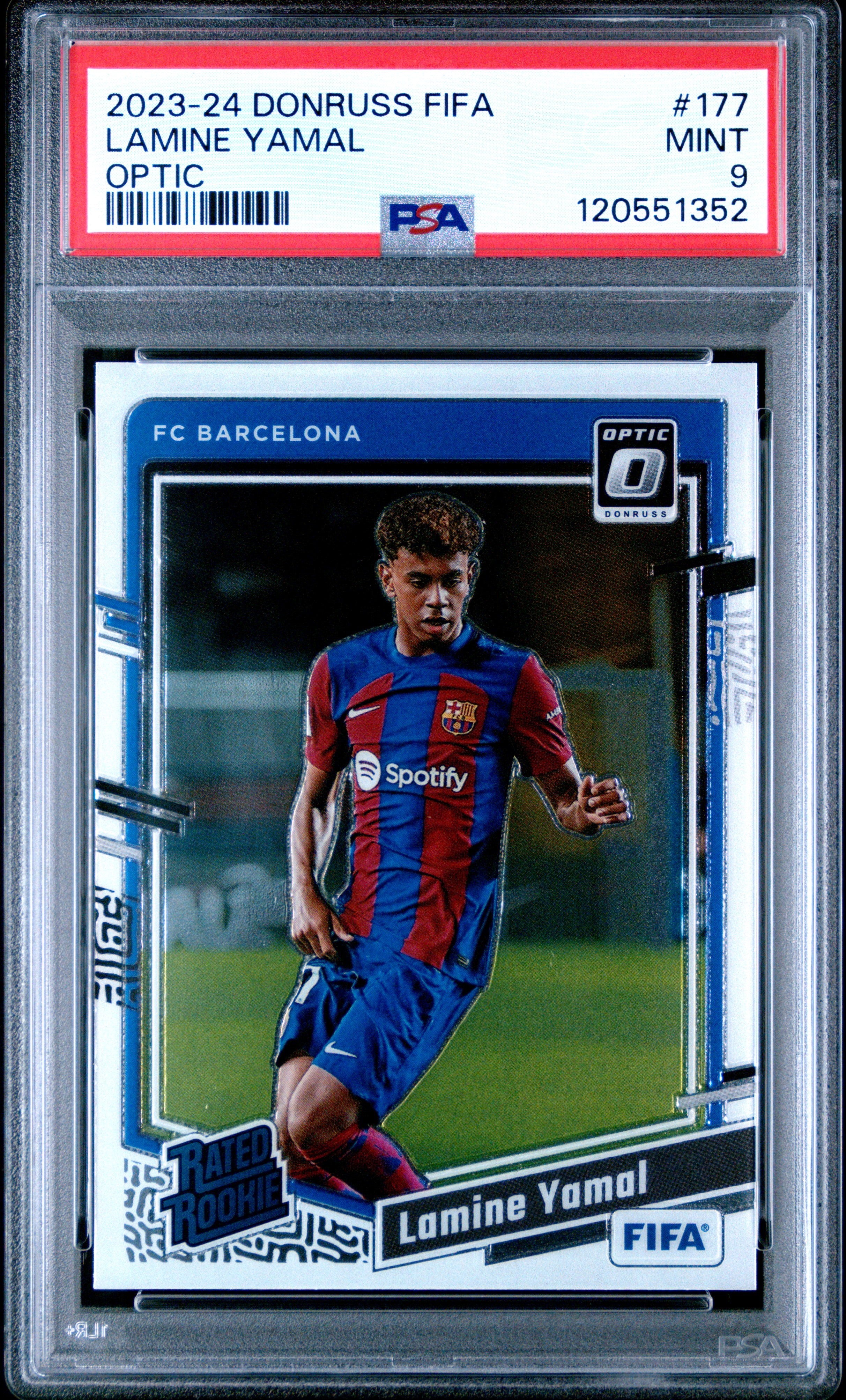 LAMINE YAMAL | 2023-24 PANINI DONRUSS FIFA 177 | OPTIC | PSA MINT 9