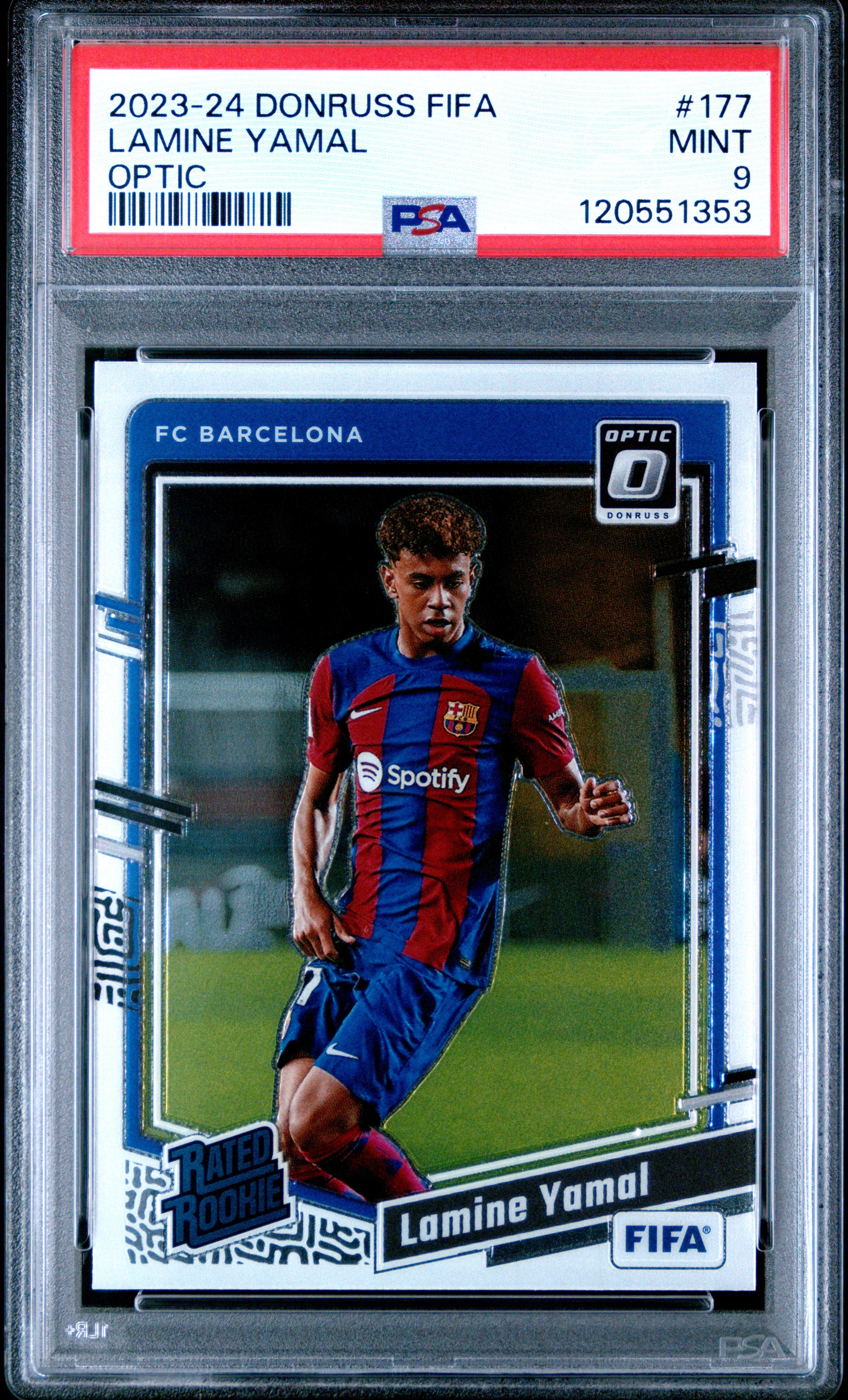 LAMINE YAMAL | 2023-24 PANINI DONRUSS FIFA 177 | OPTIC | PSA MINT 9