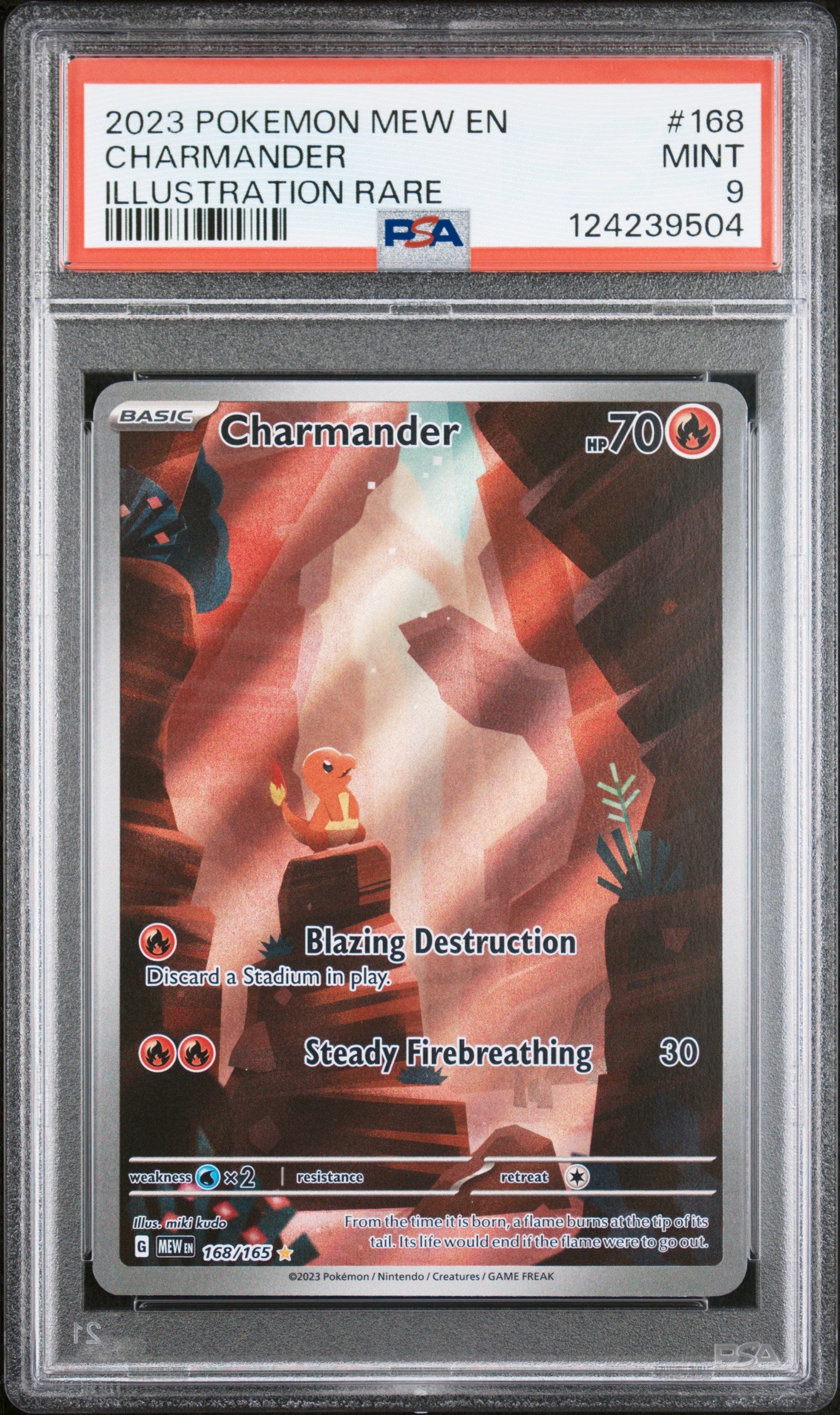 CHARMANDER | 2023 POKEMON MEW EN-151 168 | ILLUSTRATION RARE | PSA MINT 9