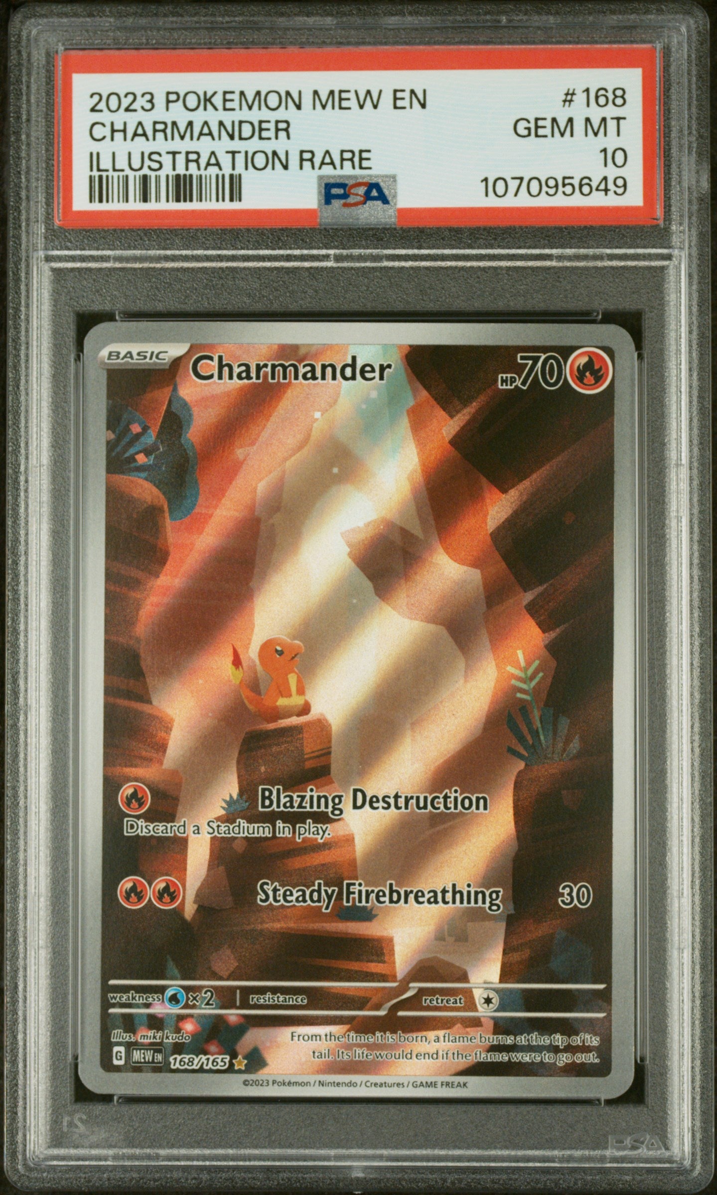 CHARMANDER | 2023 POKEMON MEW EN-151 168 | ILLUSTRATION RARE | PSA GEM MT 10