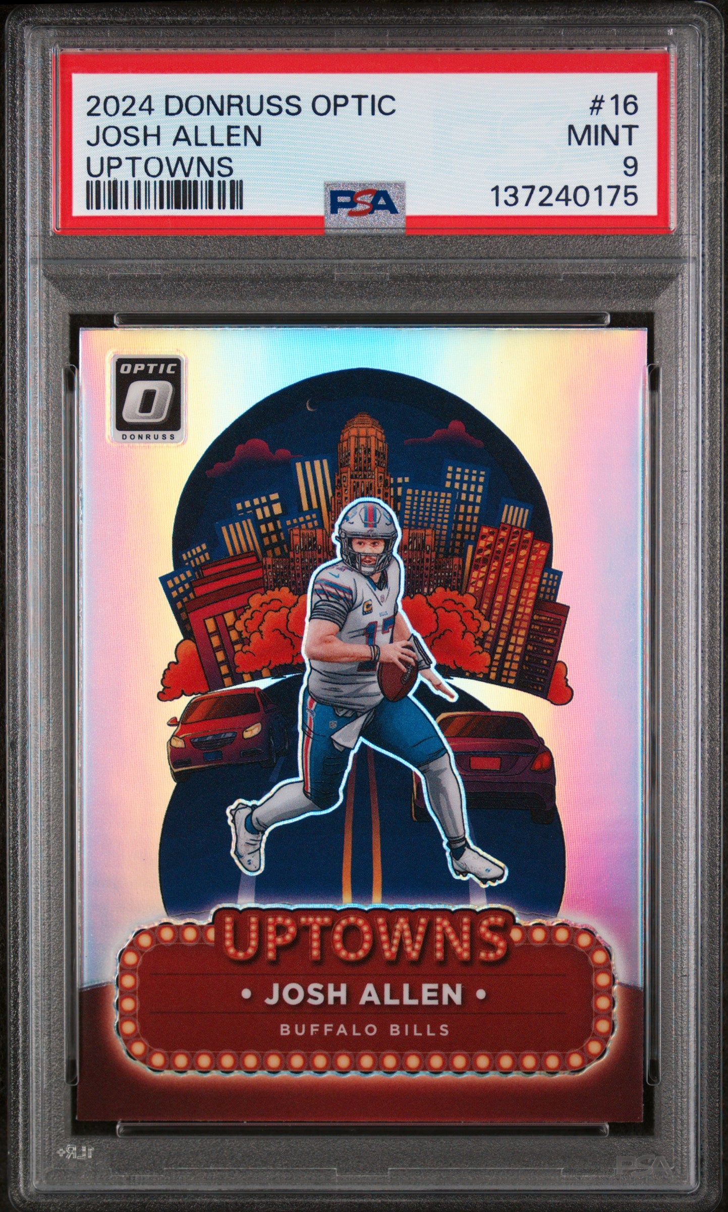 JOSH ALLEN | 2024 PANINI DONRUSS OPTIC UPTOWNS 16 | PSA MINT 9