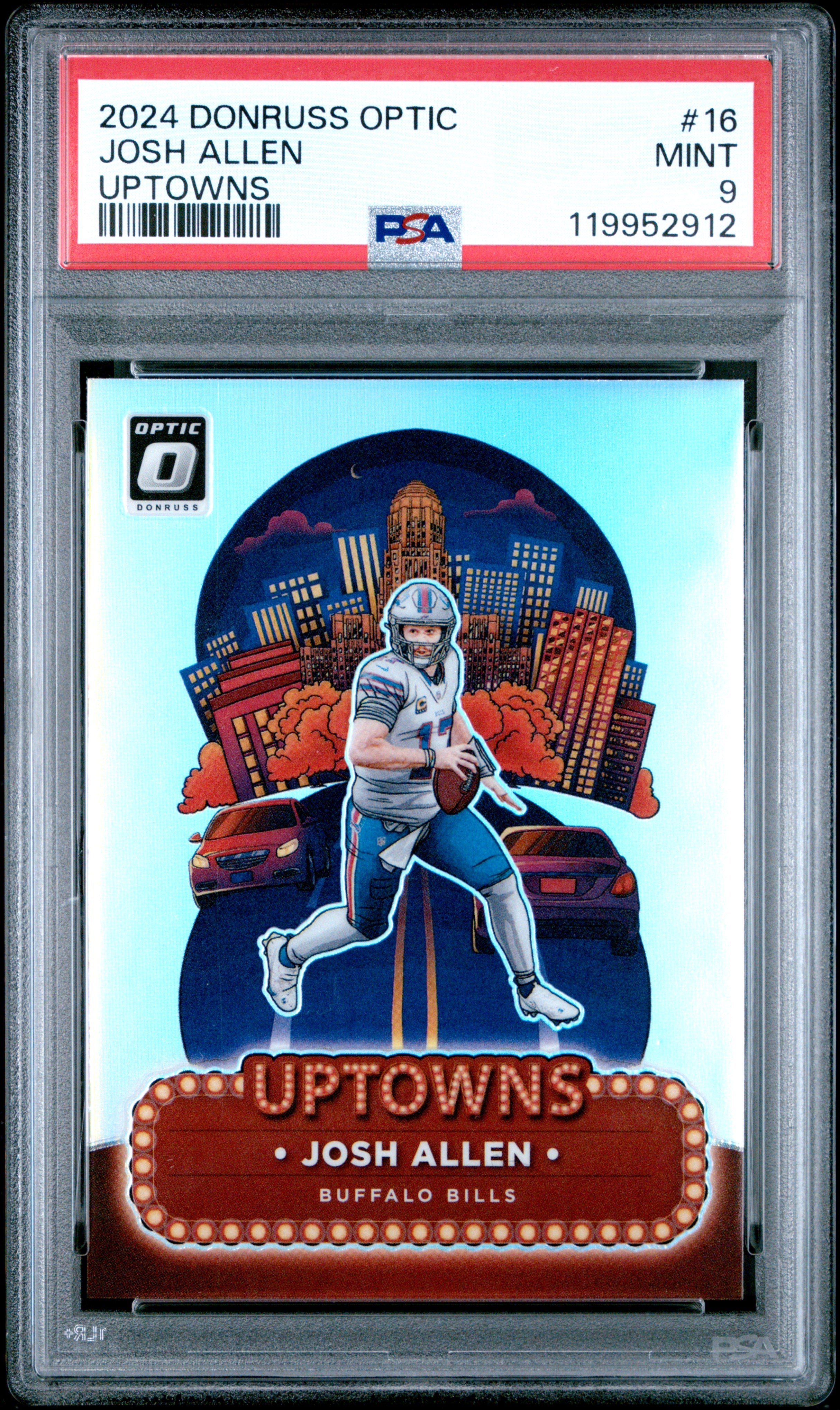JOSH ALLEN | 2024 PANINI DONRUSS OPTIC UPTOWNS 16 | PSA MINT 9