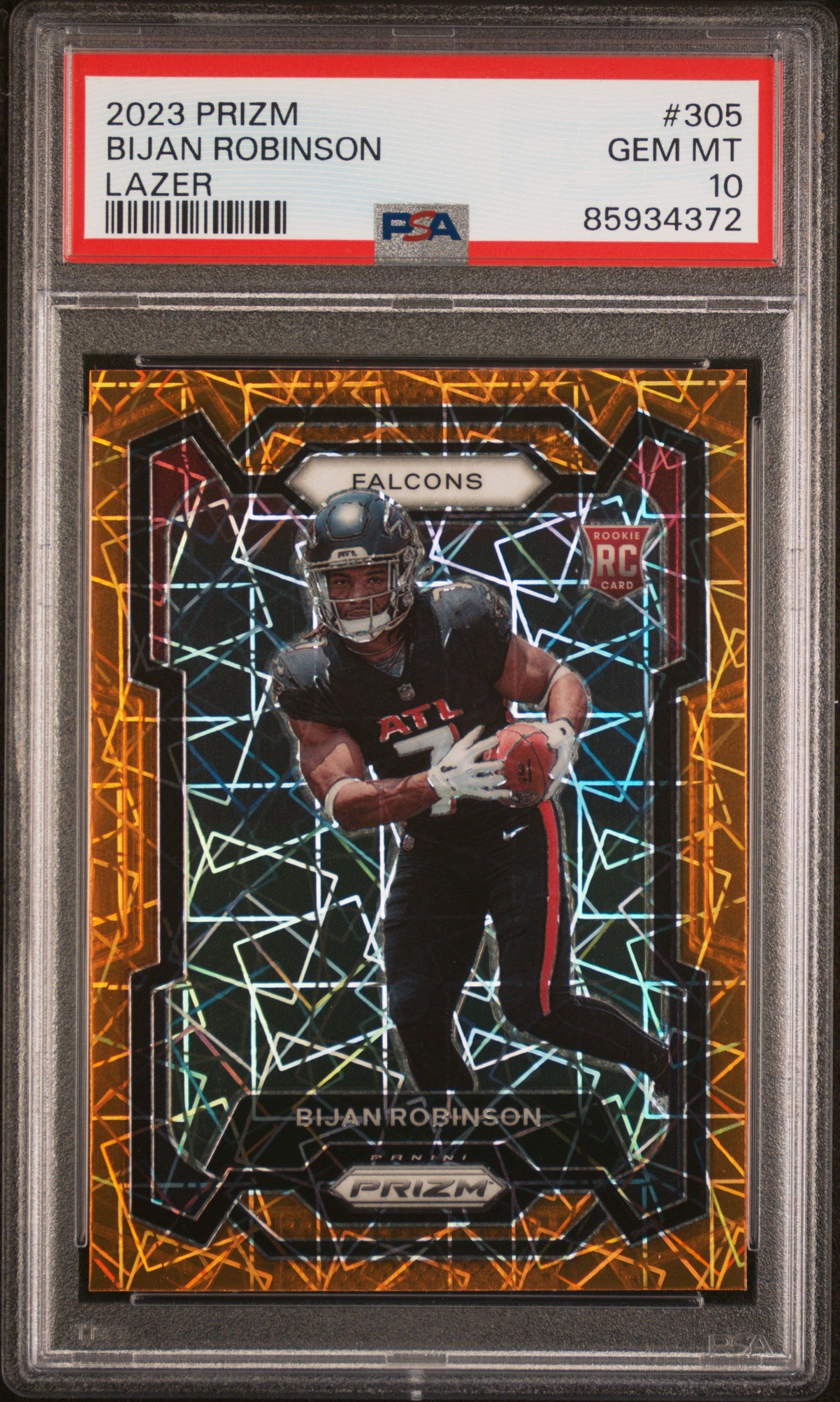 BIJAN ROBINSON | 2023 PANINI PRIZM 305 | LAZER PRIZM | PSA GEM MT 10