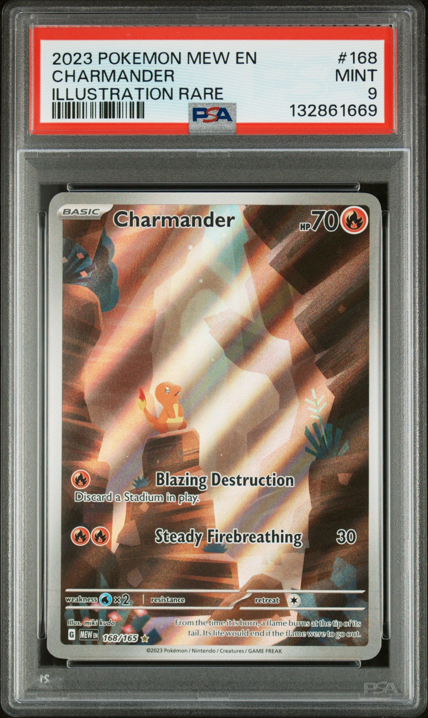 CHARMANDER | 2023 POKEMON MEW EN-151 168 | ILLUSTRATION RARE | PSA MINT 9