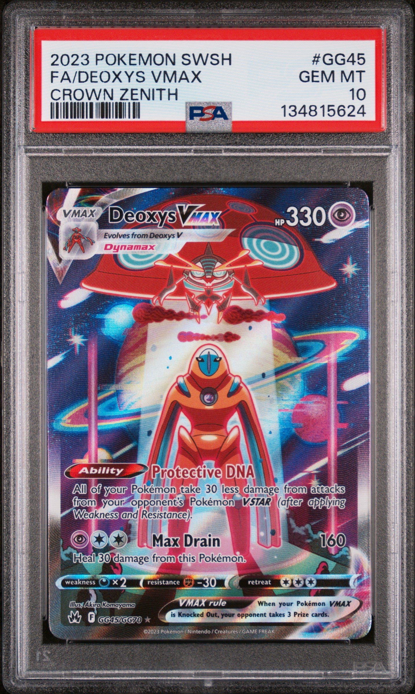 FA/DEOXYS VMAX | 2023 POKEMON SWORD AND SHIELD CROWN ZENITH GG45 | CROWN ZENITH | PSA GEM MT 10
