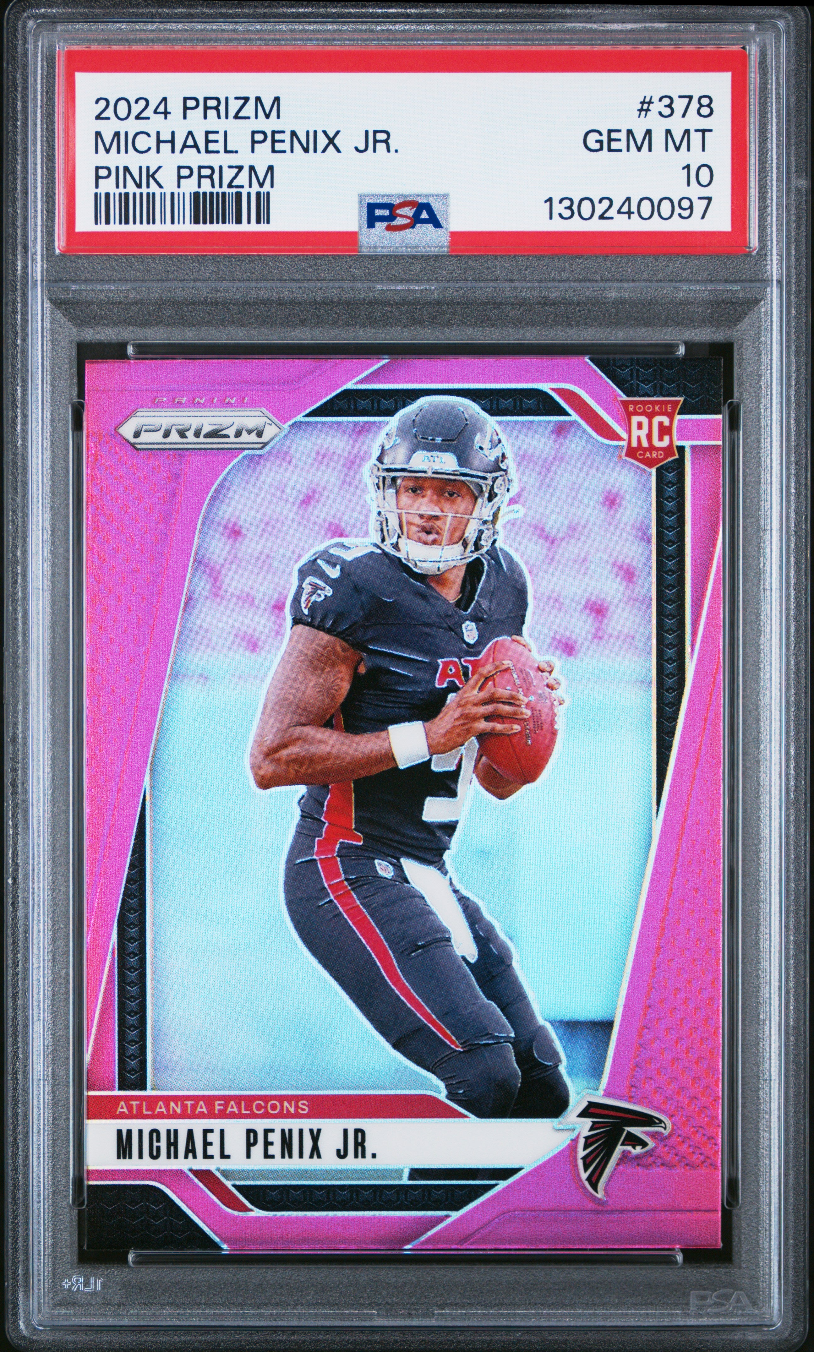 MICHAEL PENIX JR. | 2024 PANINI PRIZM 378 | PINK PRIZM | PSA GEM MT 10