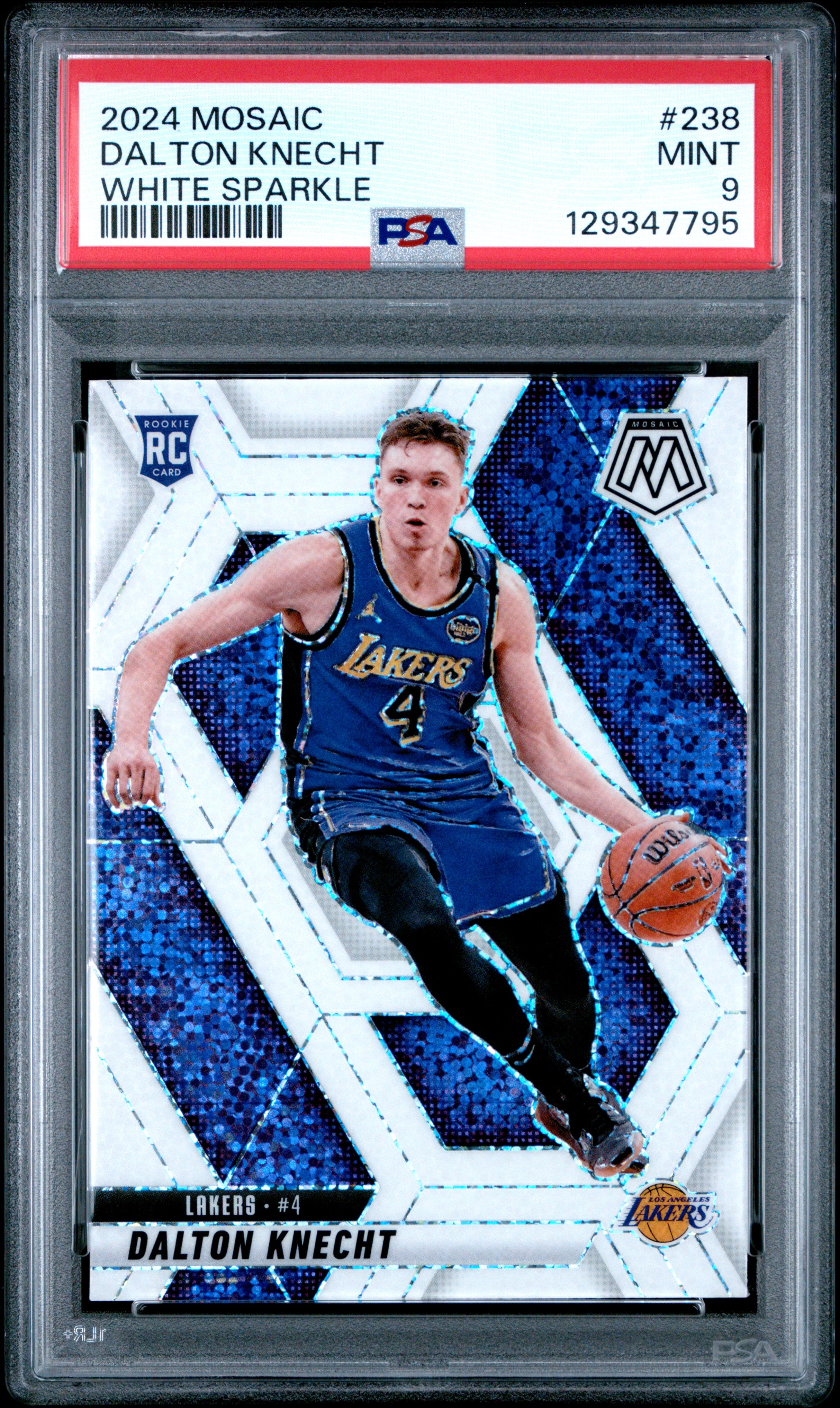 DALTON KNECHT | 2024 PANINI MOSAIC 238 | WHITE SPARKLE | PSA MINT 9