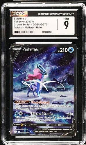 SUICUNE V CROWN ZENITH #GG38/GG70 GALARIAN GALLERY HOLO 2023 ENGLISH CGC 9