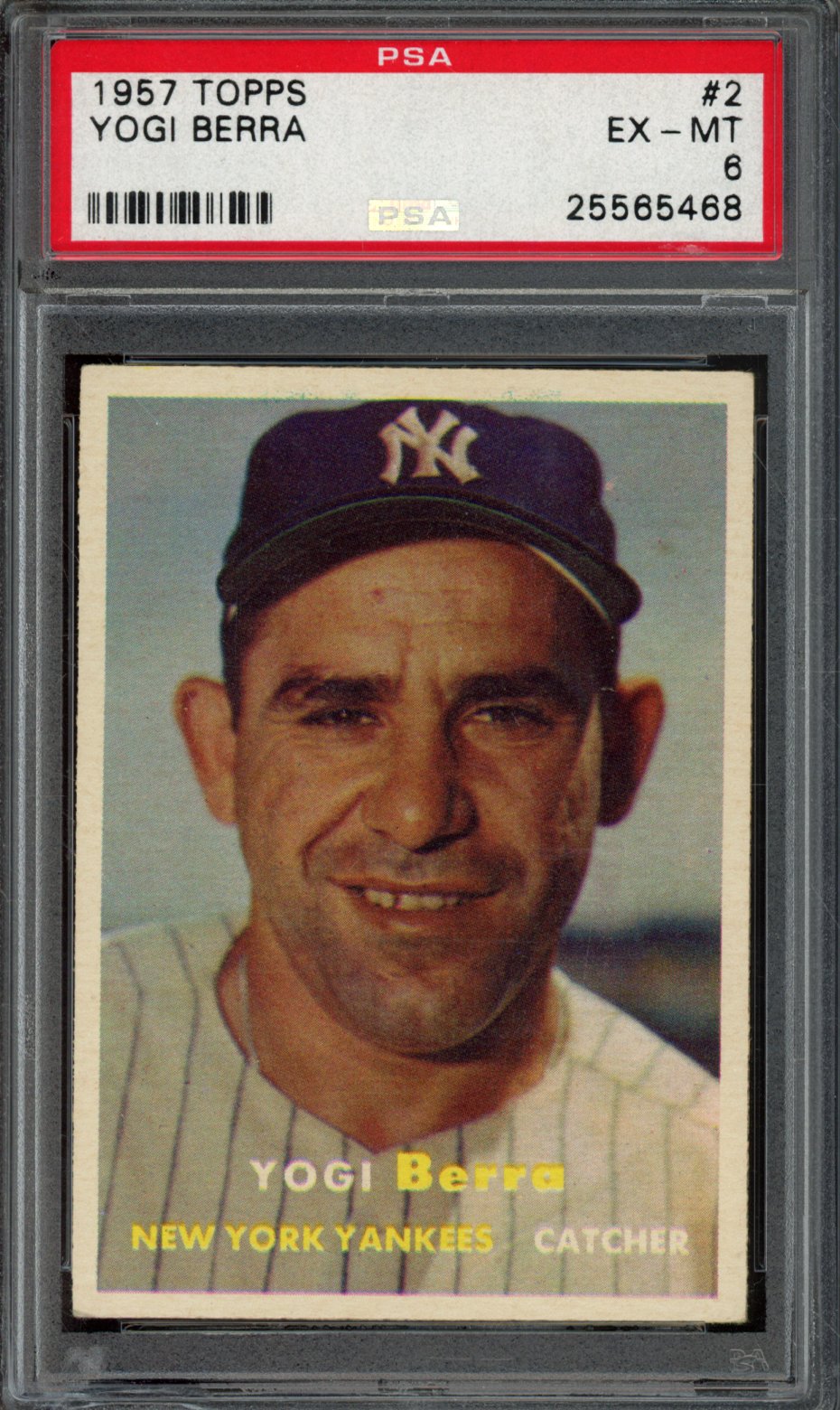 YOGI BERRA | 1957 TOPPS | PSA EX-MT 6