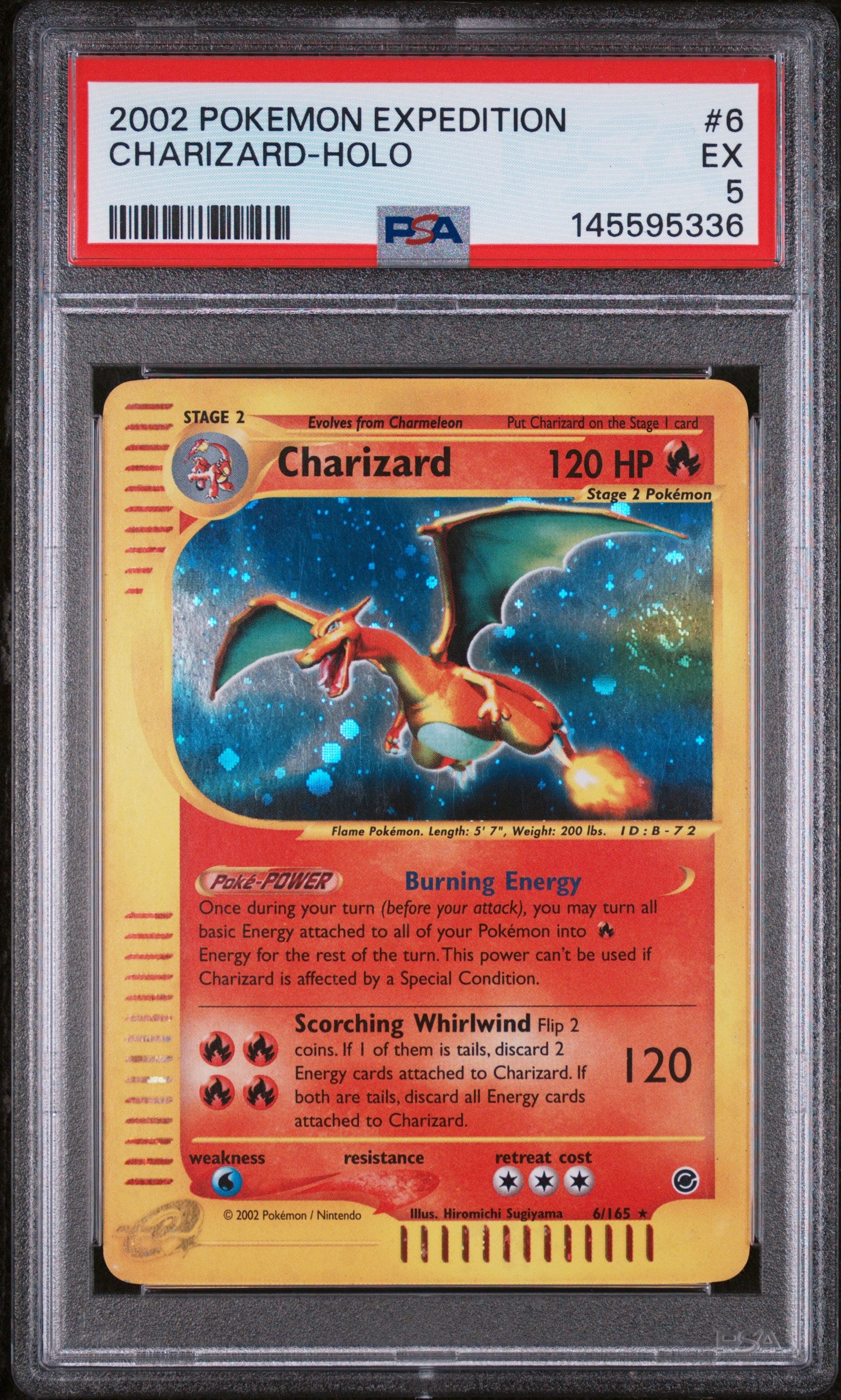 CHARIZARD-HOLO | 2002 POKEMON EXPEDITION 6 | PSA EX 5