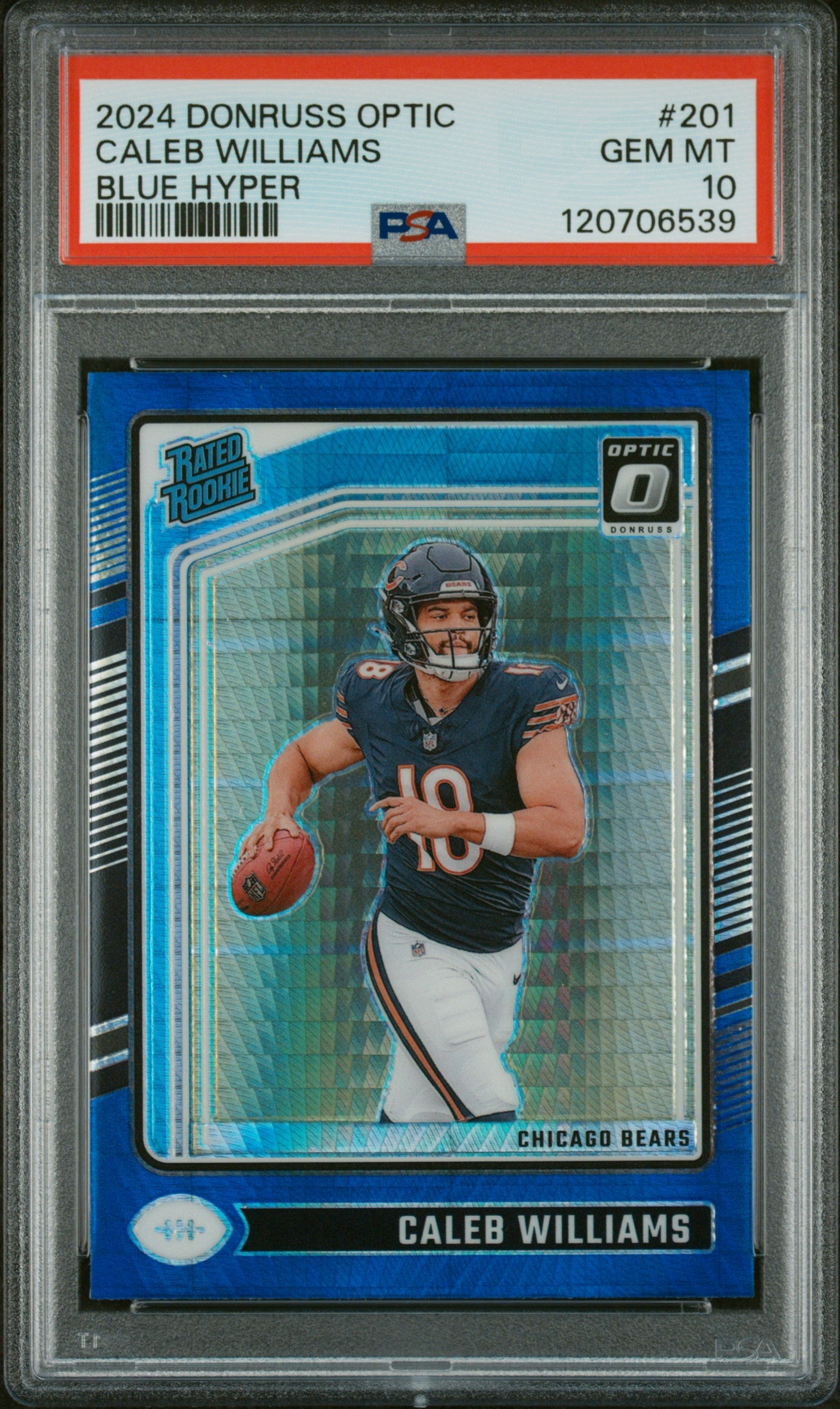 CALEB WILLIAMS | 2024 PANINI DONRUSS OPTIC 201 | BLUE HYPER | PSA GEM MT 10