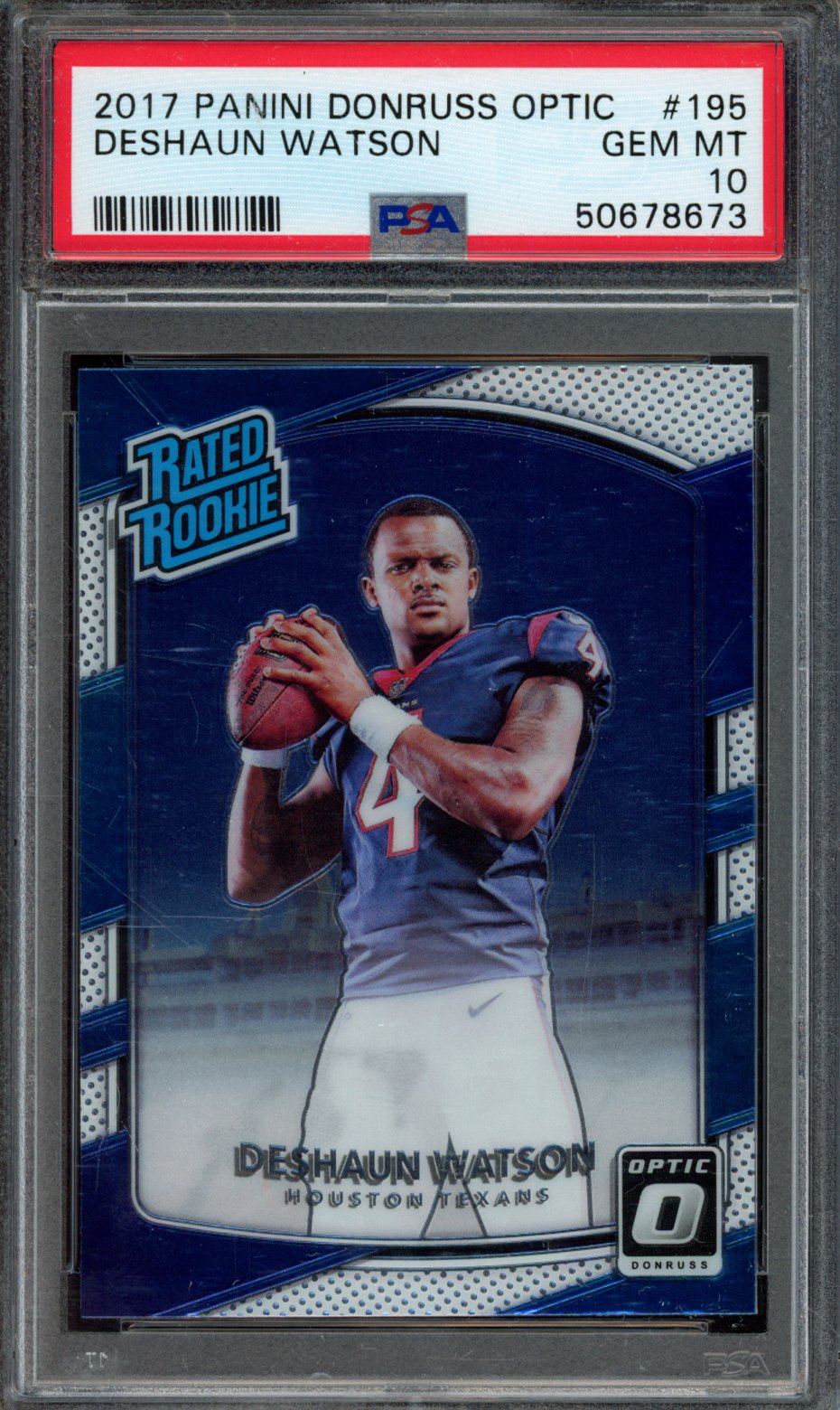 DESHAUN WATSON | 2017 PANINI DONRUSS OPTIC | PSA GEM MT 10
