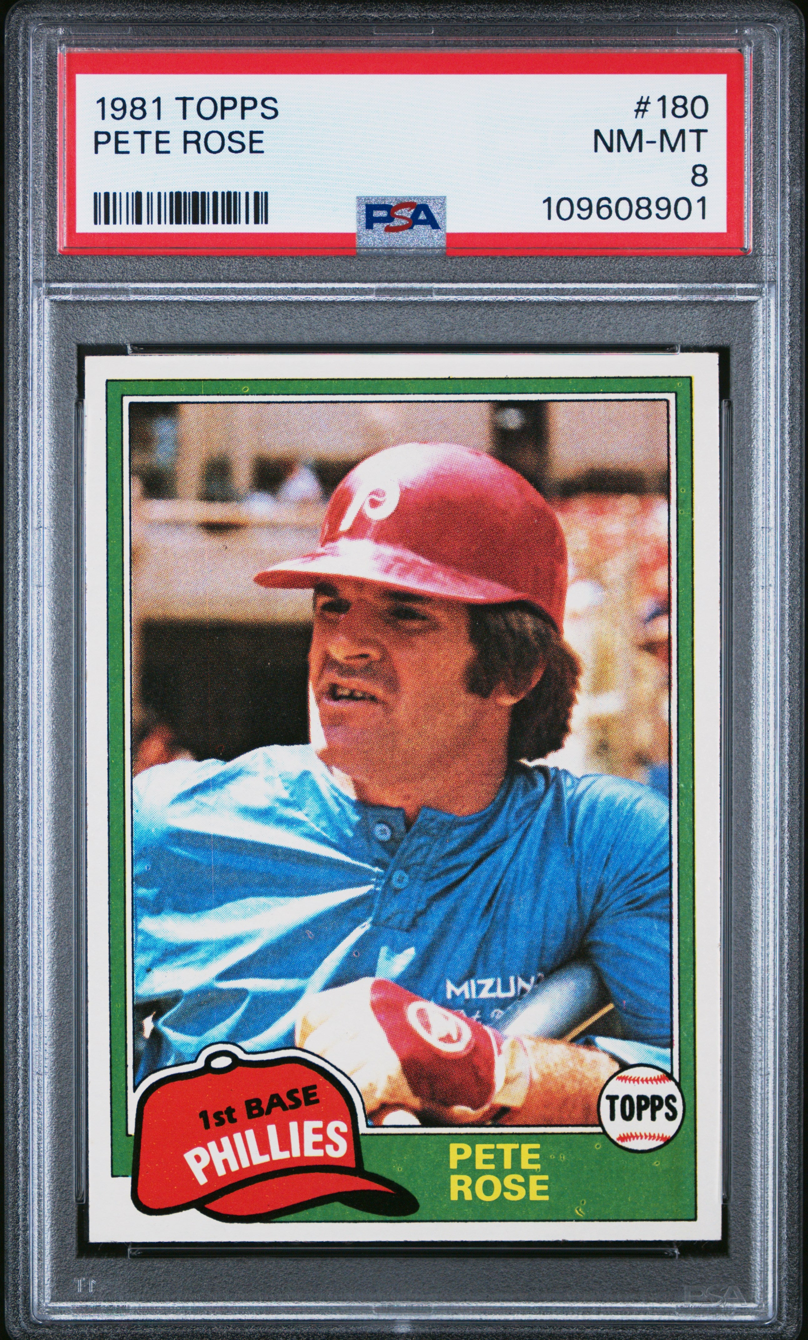 PETE ROSE | 1981 TOPPS 180 | PSA NM-MT 8