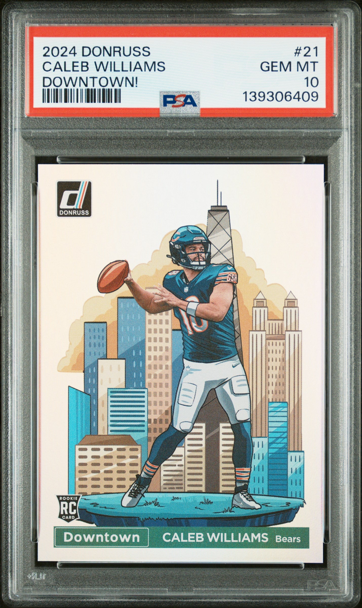 CALEB WILLIAMS | 2024 PANINI DONRUSS DOWNTOWN! 21 | PSA GEM MT 10